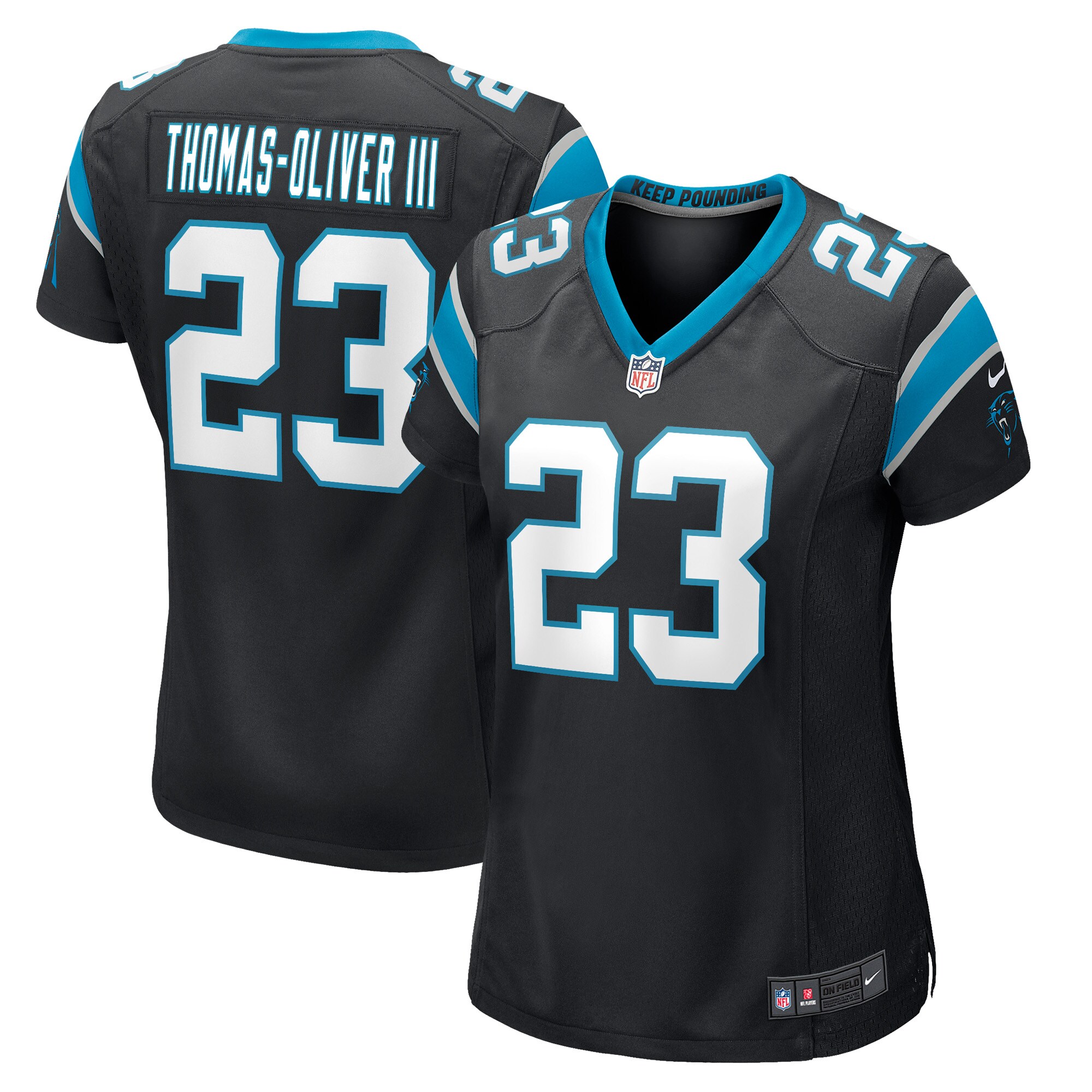 Stantley Thomas-Oliver III Carolina Panthers  Women's Game Player Jersey - Black