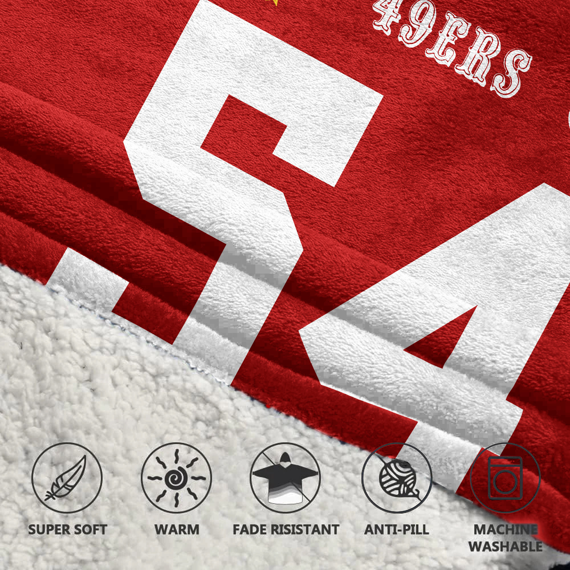 Adult Captain 54 San Francisco 49ers Football Unisex Blanket Hoodie