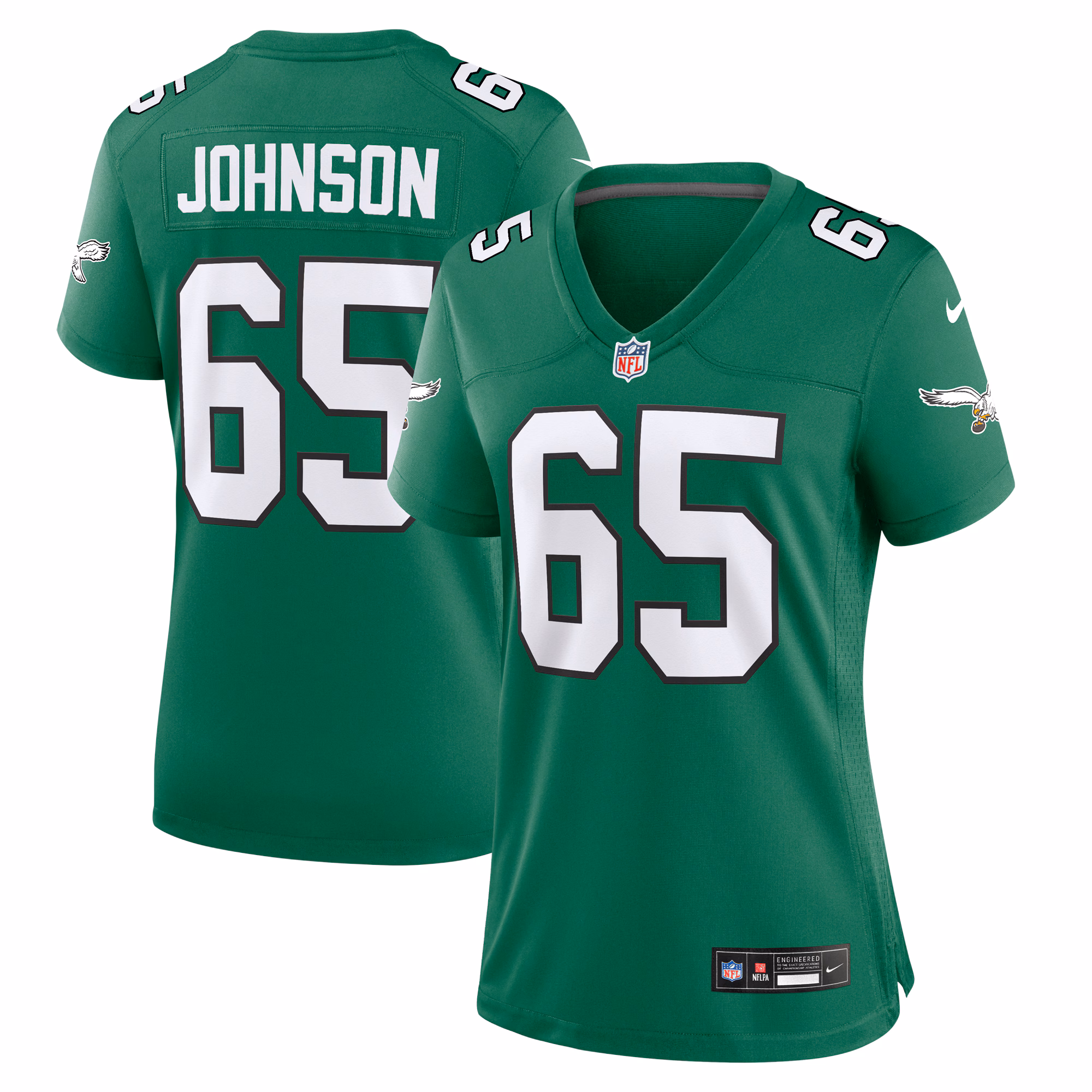 Lane Johnson Philadelphia Eagles Women's Alternate Game Jersey - Kelly Green