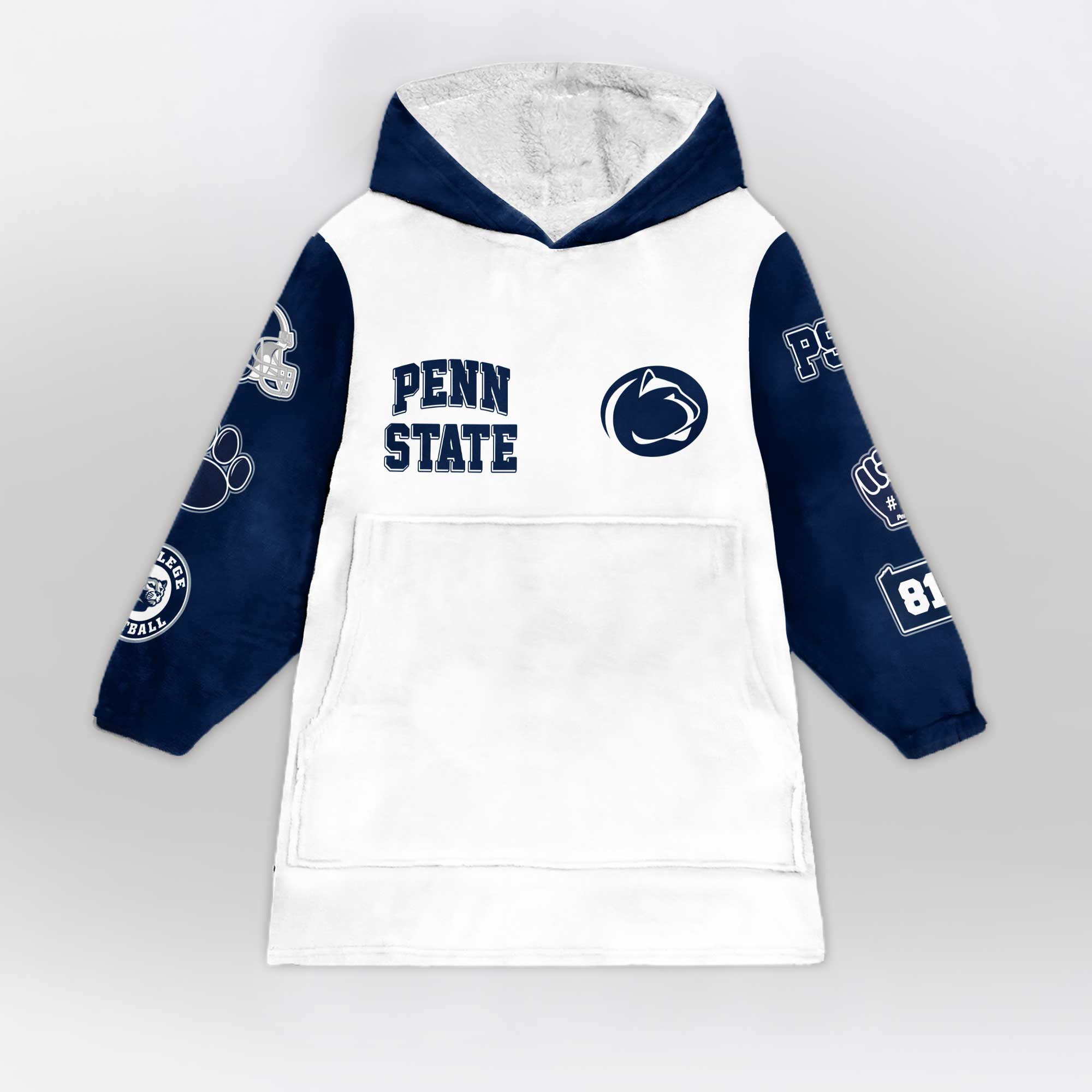 Adult Penn State Football Unisex Blanket Hoodie