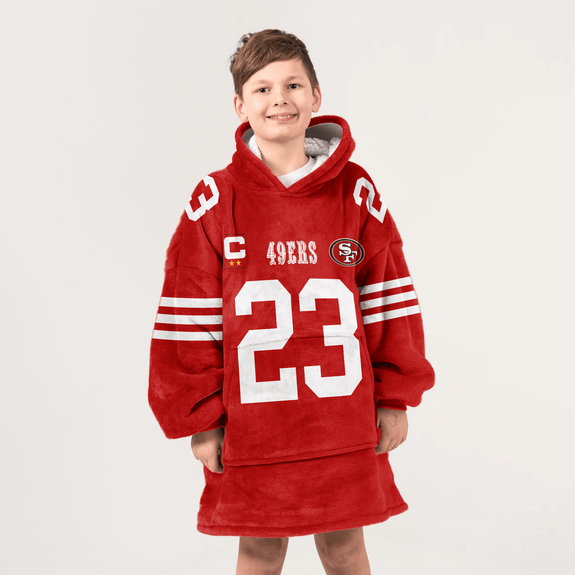 Kid C.M 23 Captain San Francisco 49ers Football Unisex Blanket Hoodie