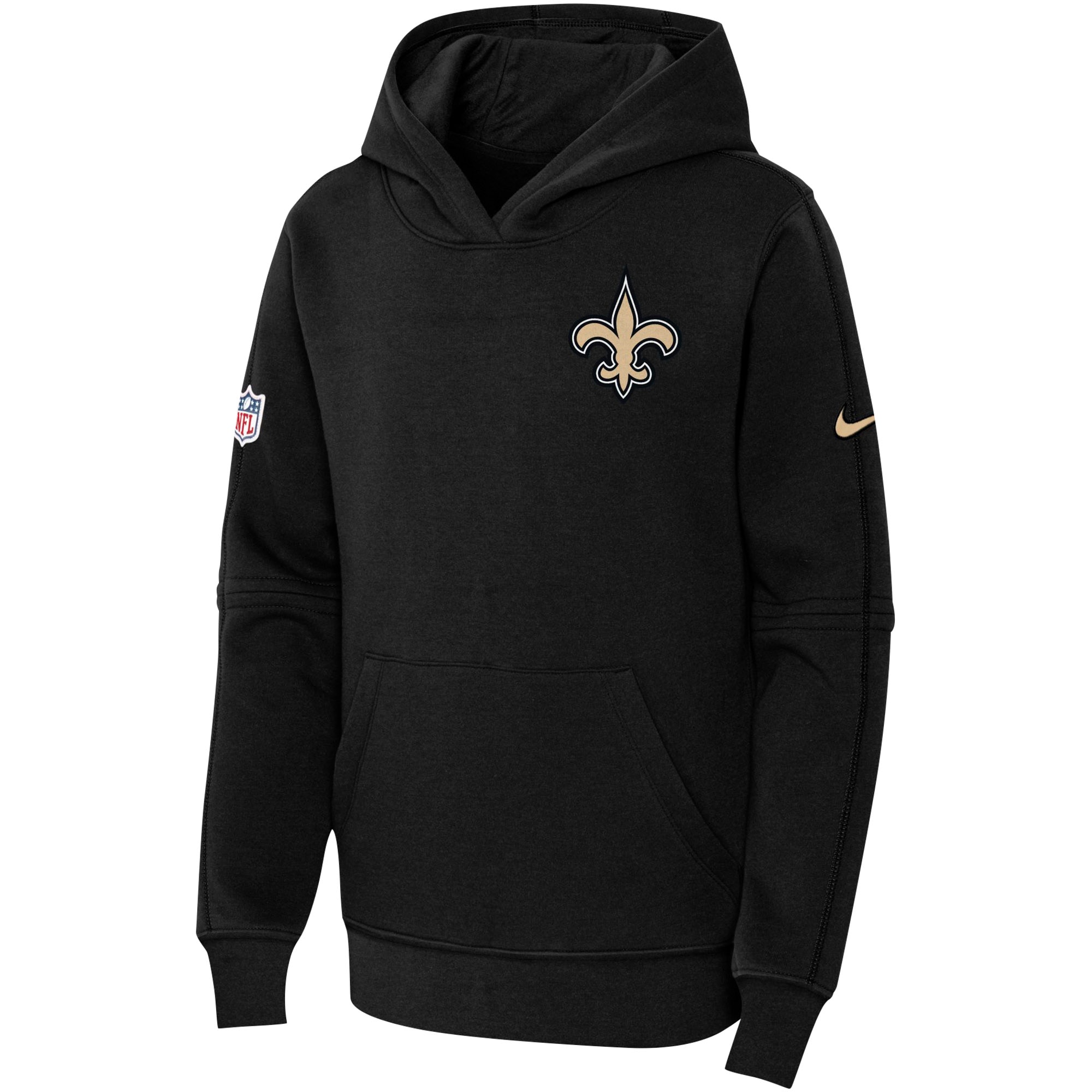 New Orleans Saints  Youth 2023 Sideline Club Fleece Pullover Hoodie - Black