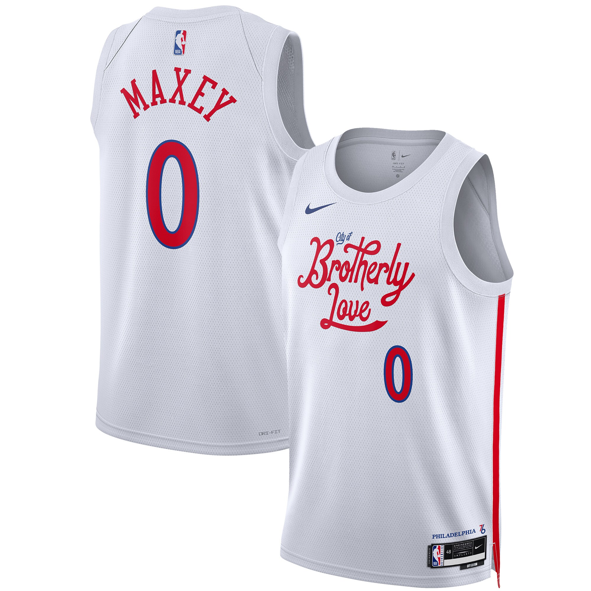 Tyrese Maxey Philadelphia 76ers  Unisex 2022/23 Swingman Jersey - City Edition - White