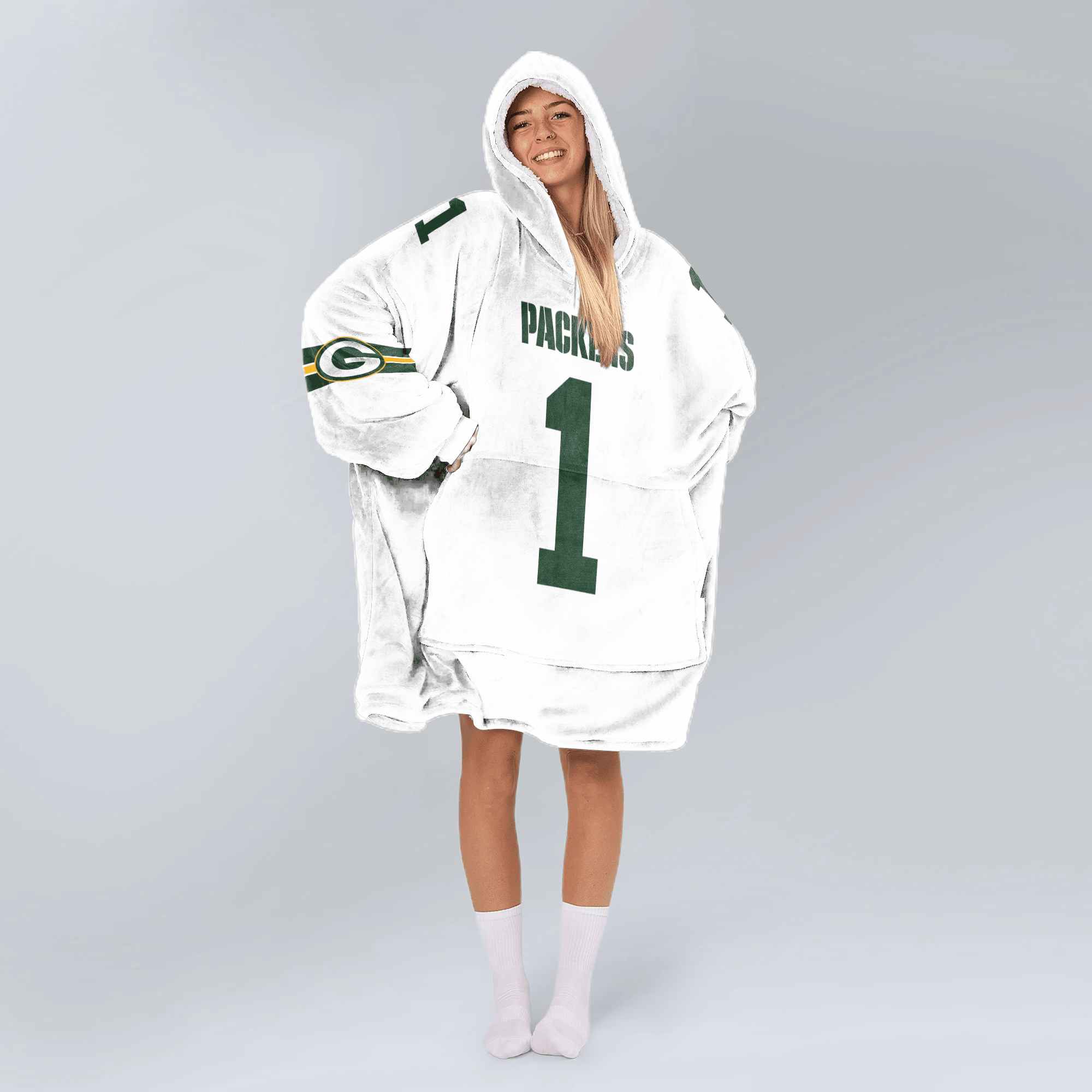 Adult M.P 1 Green Bay Football Unisex Blanket Hoodie