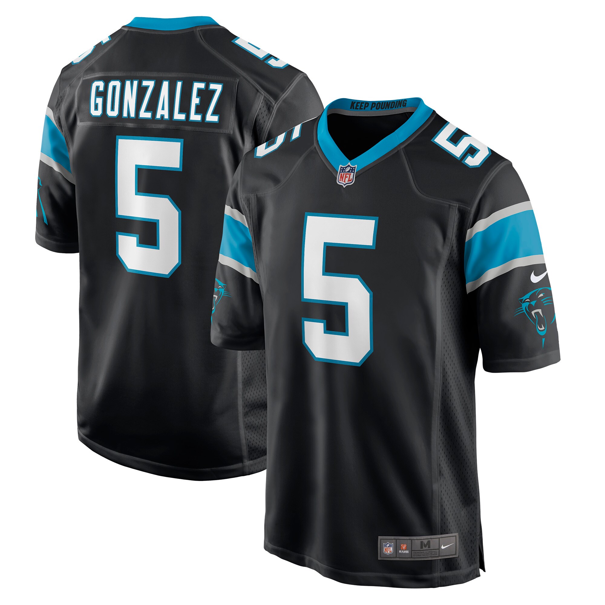 Zane Gonzalez Carolina Panthers  Game Jersey - Black