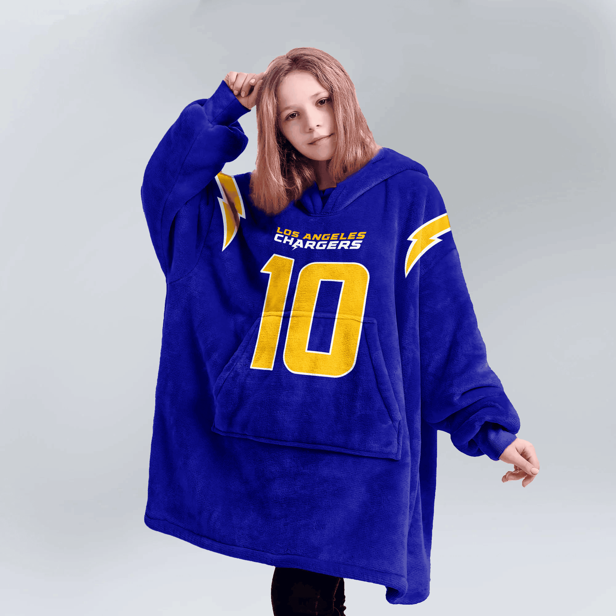 Adult 10 Los Angeles Football Unisex Blanket Hoodie