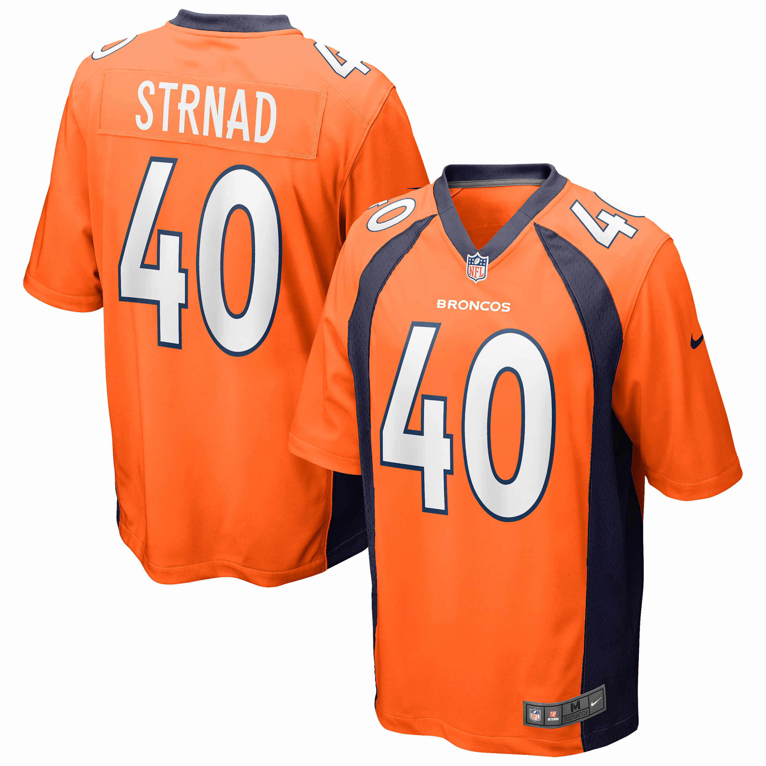 Justin Strnad Denver Broncos Game Jersey - Orange