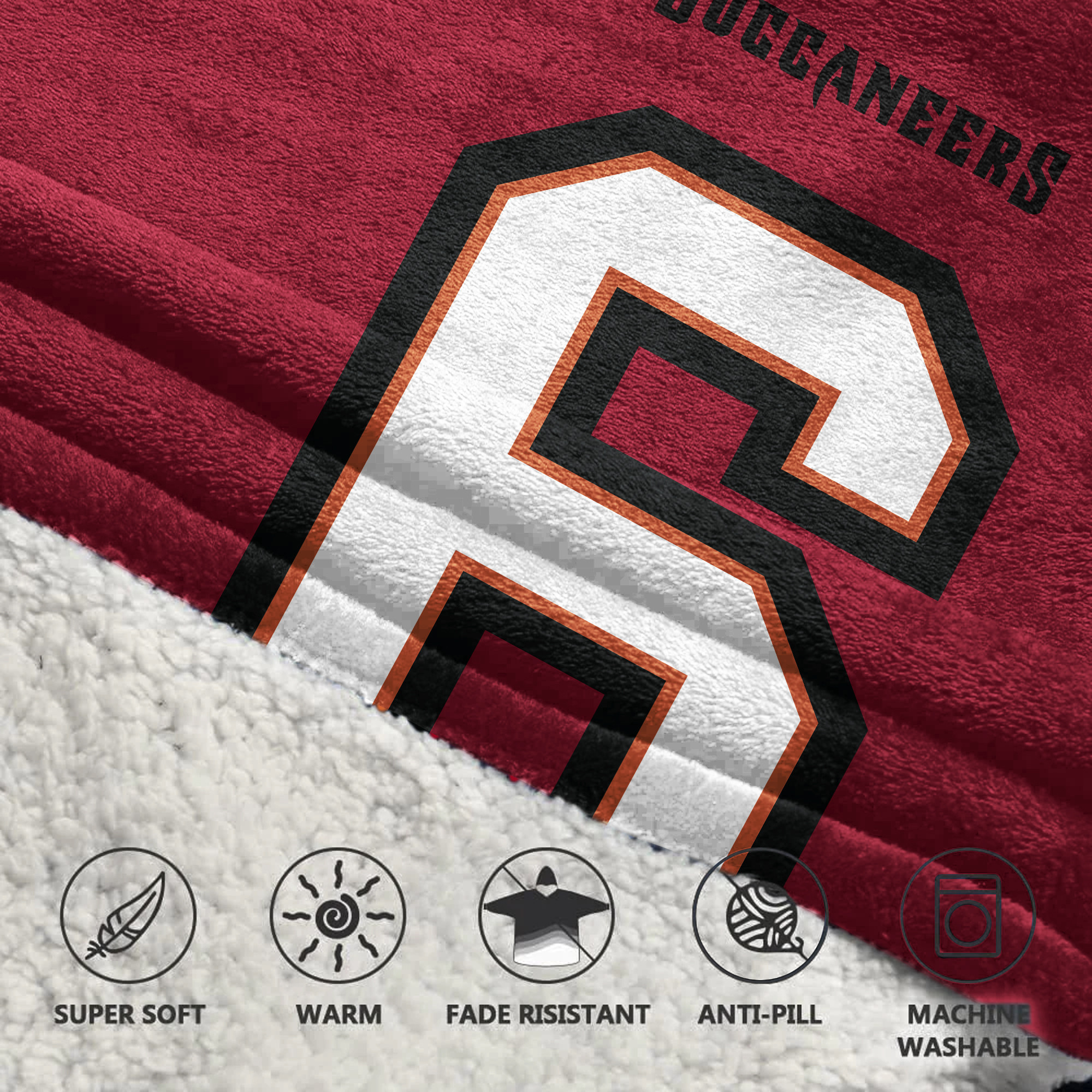 Adult B.M 6 Tampa Bay Football Unisex Blanket Hoodie