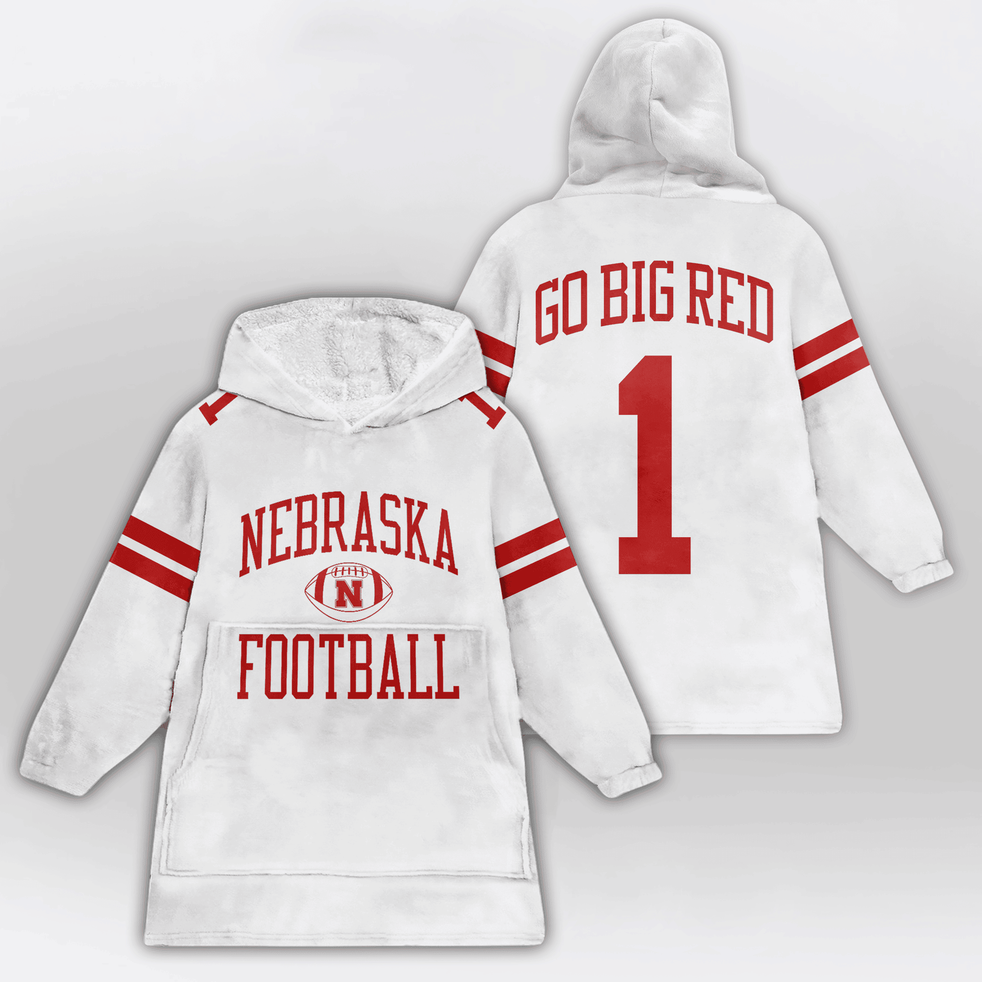 Adult 1 Nebraska Football Unisex Blanket Hoodie