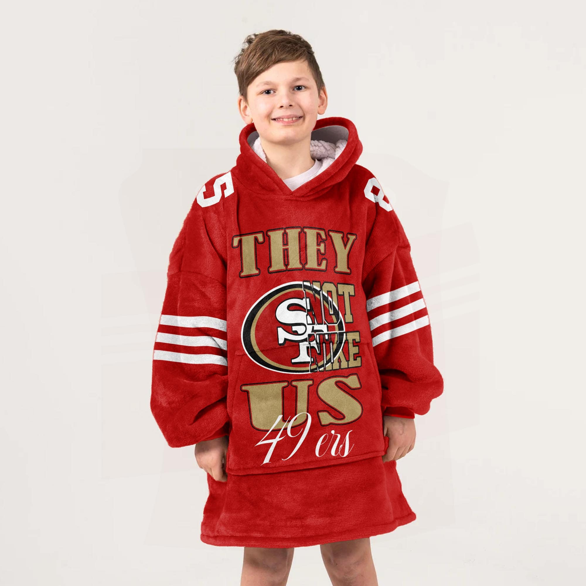 Adult They Not Like Us 85 San Francisco 49ers Football Unisex Blanket Hoodie