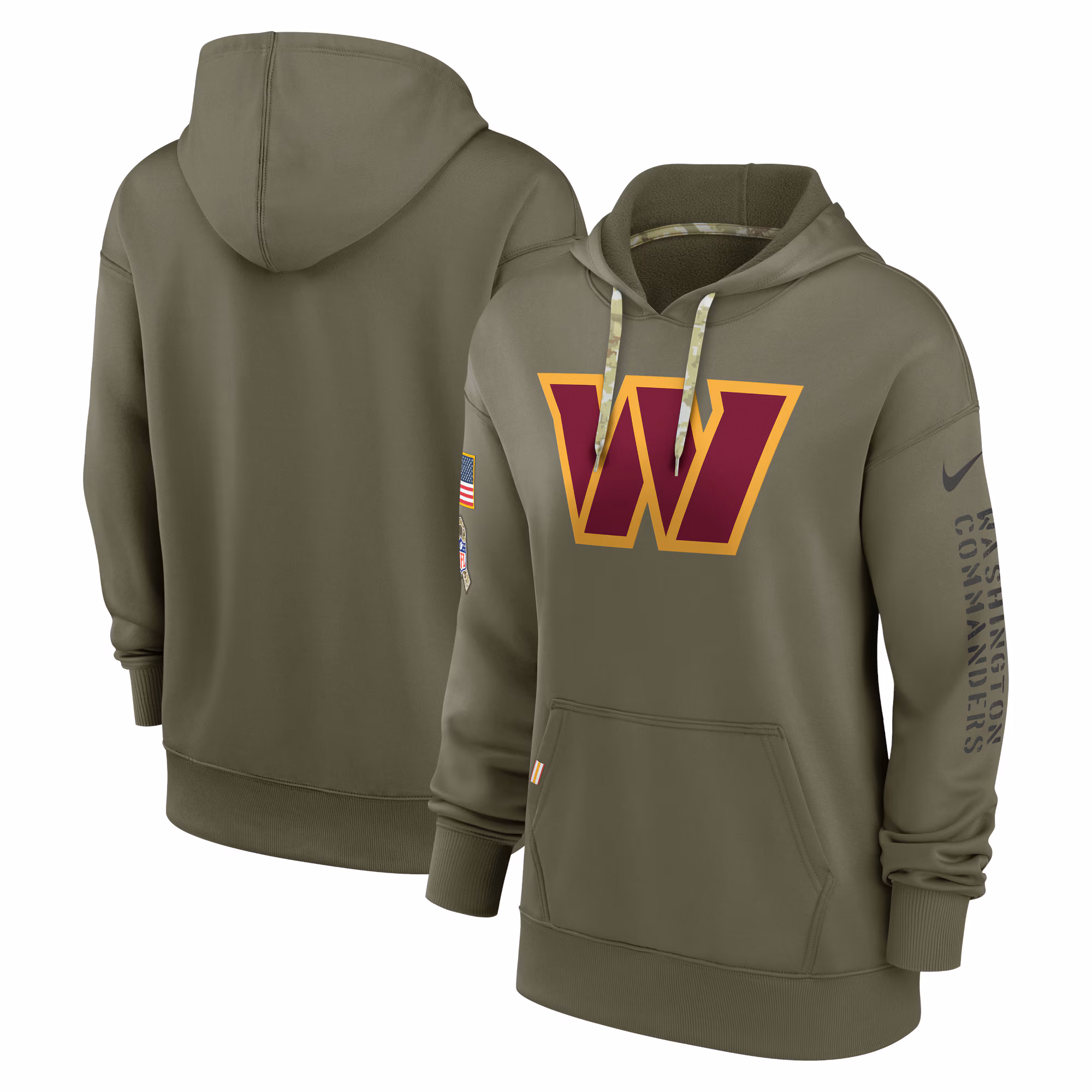 Washington Commanders Women's 2022 Salute To Service Performance Pullover Hoodie - Olive