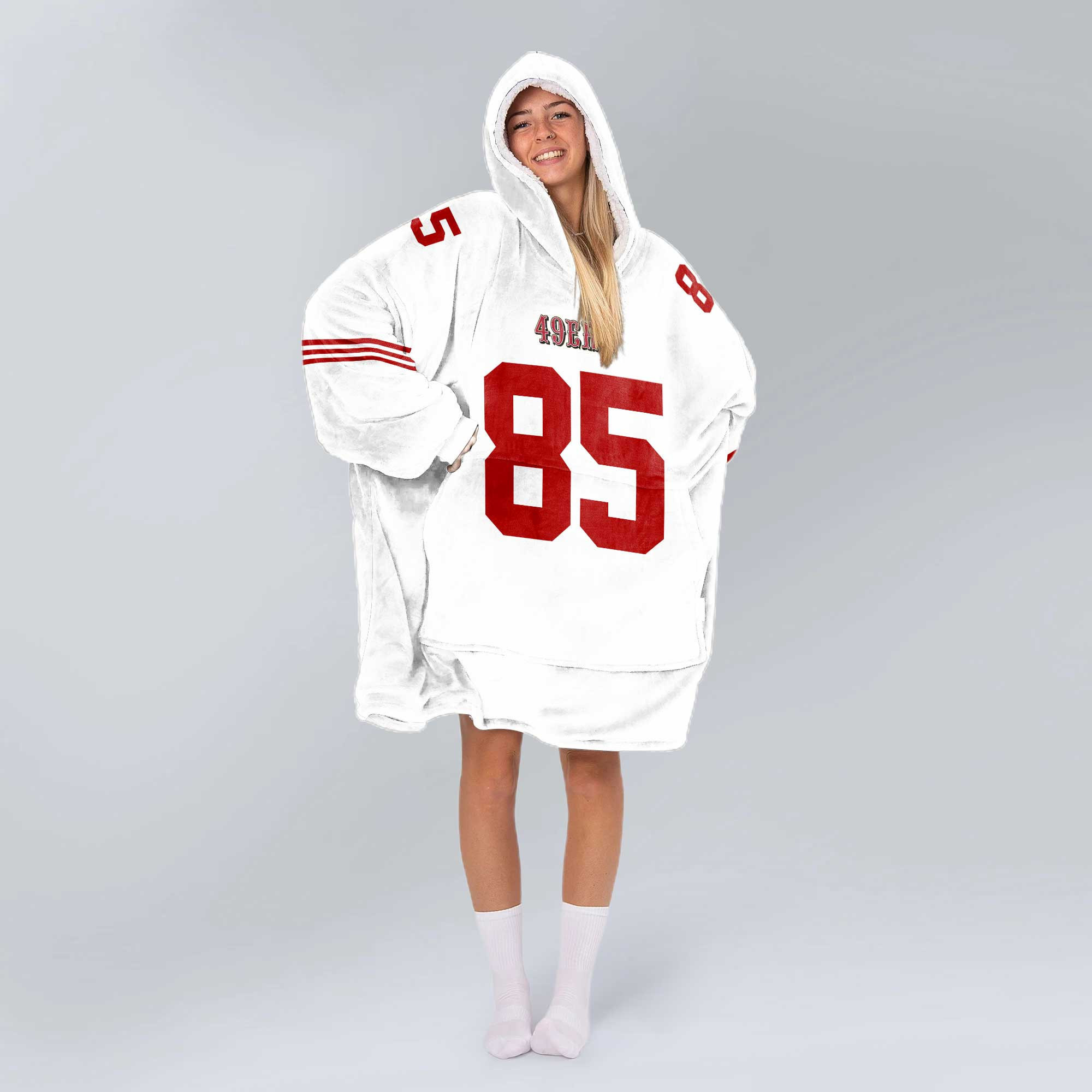 Adult G.K. 85 San Francisco 49ers Football Unisex Blanket Hoodie