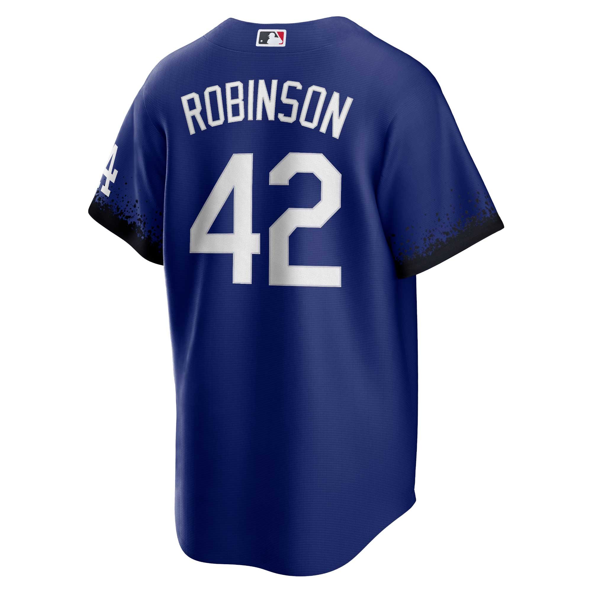 Men's Los Angeles Dodgers Jackie Robinson  Royal City Connect Replica Player Jersey