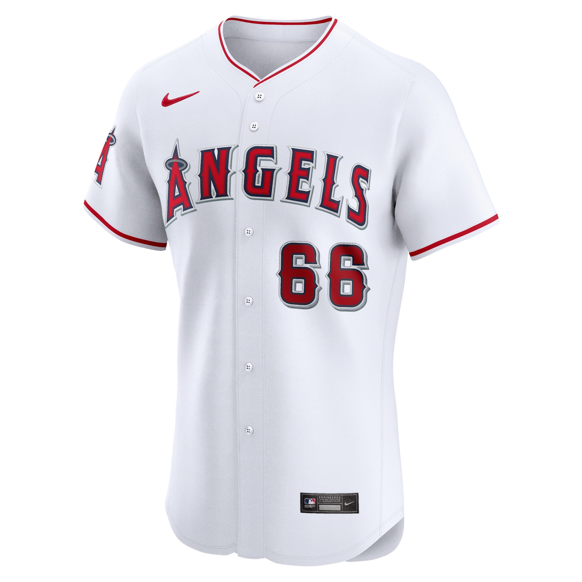 Men's Los Angeles Angels Luis Garcia  White Home Elite Player Jersey