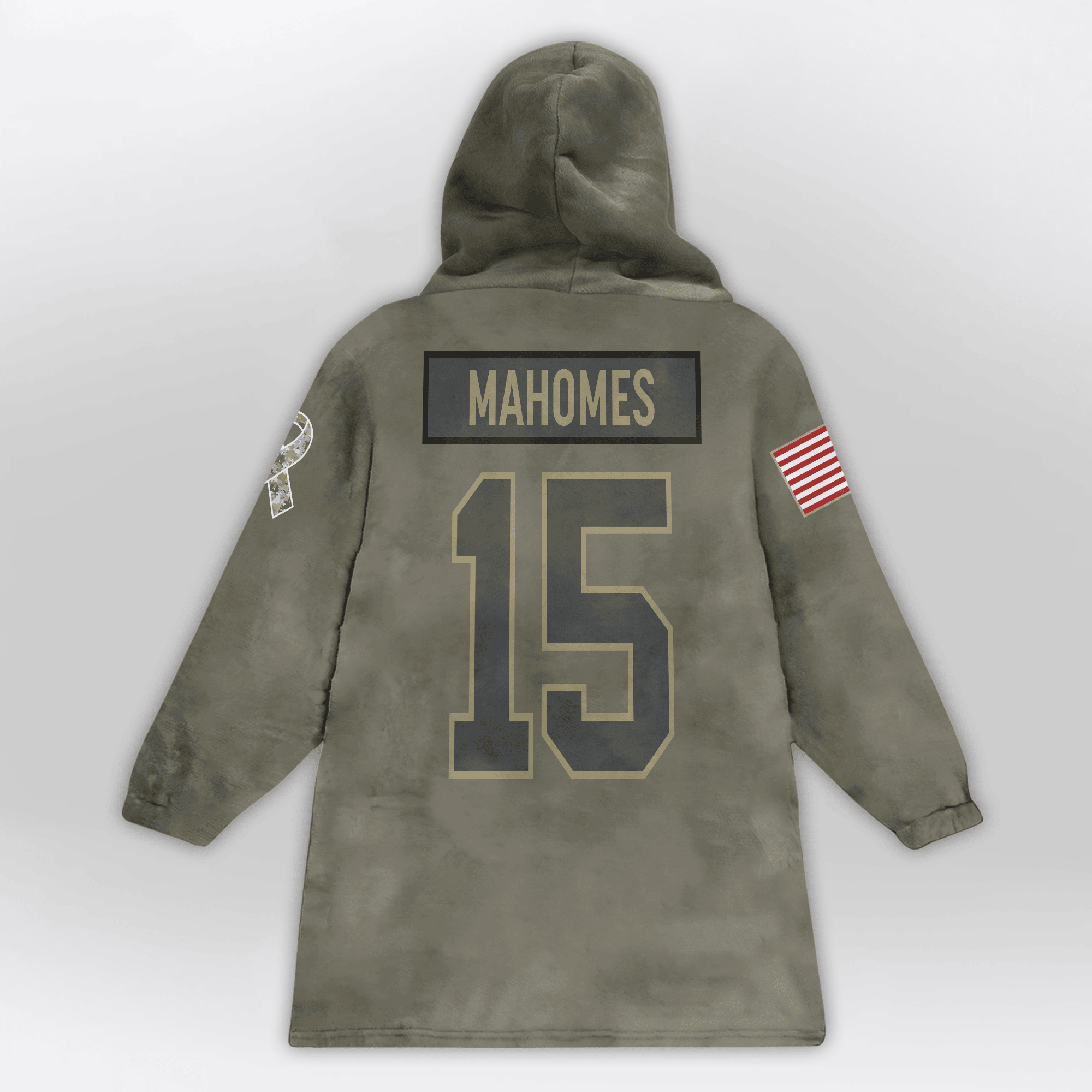 Kid P.M 15 Kansas City Football Blanket Hoodie – Olive Salute to Service