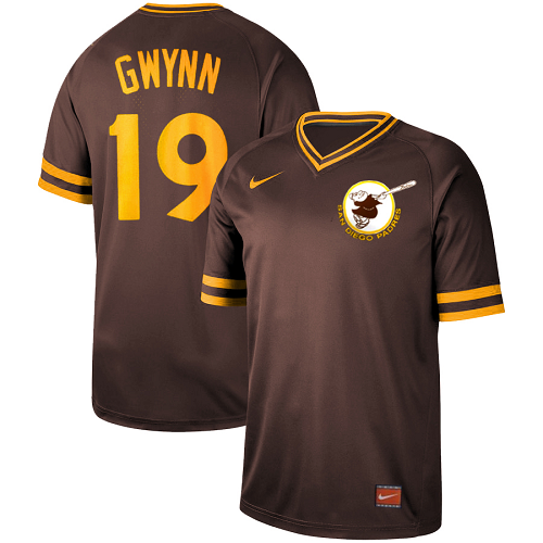 Men's  San Diego Padres #19 Tony Gwynn Cooperstown Collection Legend V-Neck Jersey
