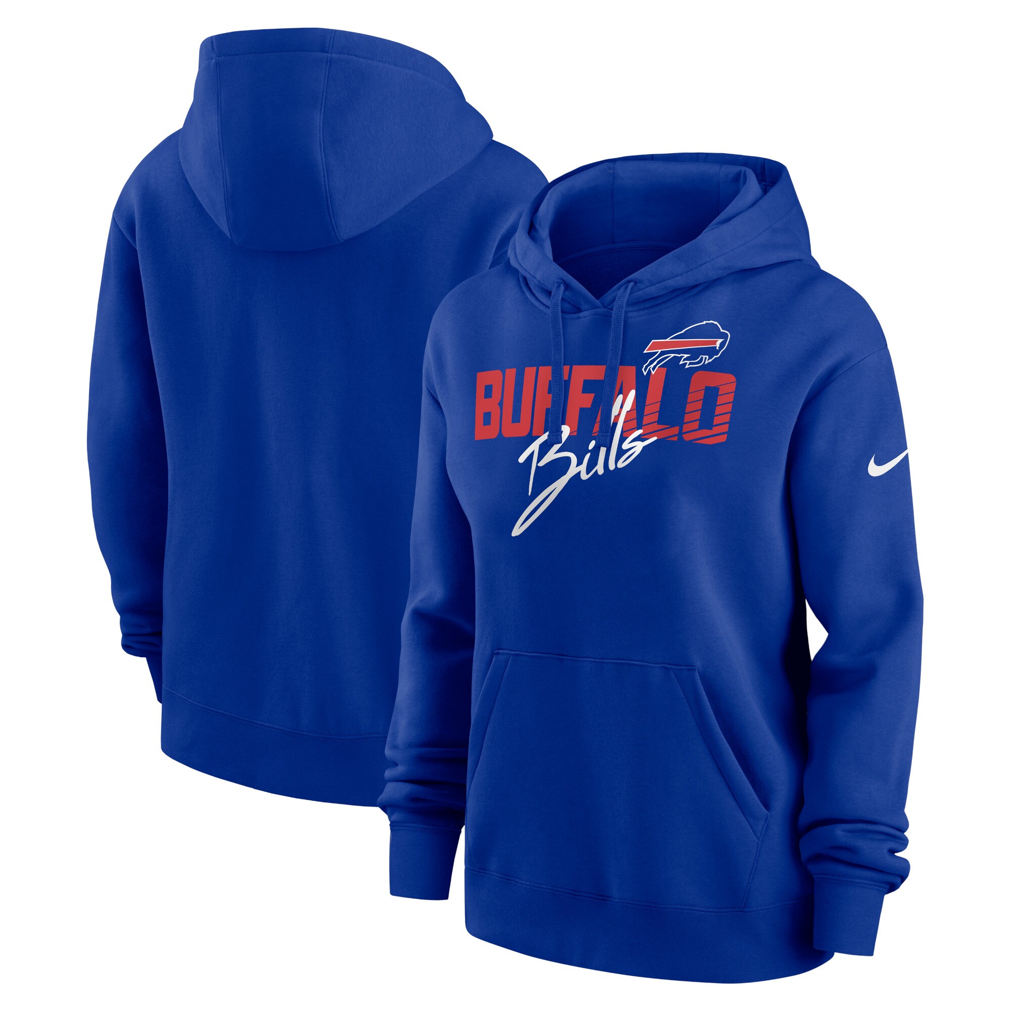 Buffalo Bills Women's Wordmark Club Fleece Pullover Hoodie - Royal