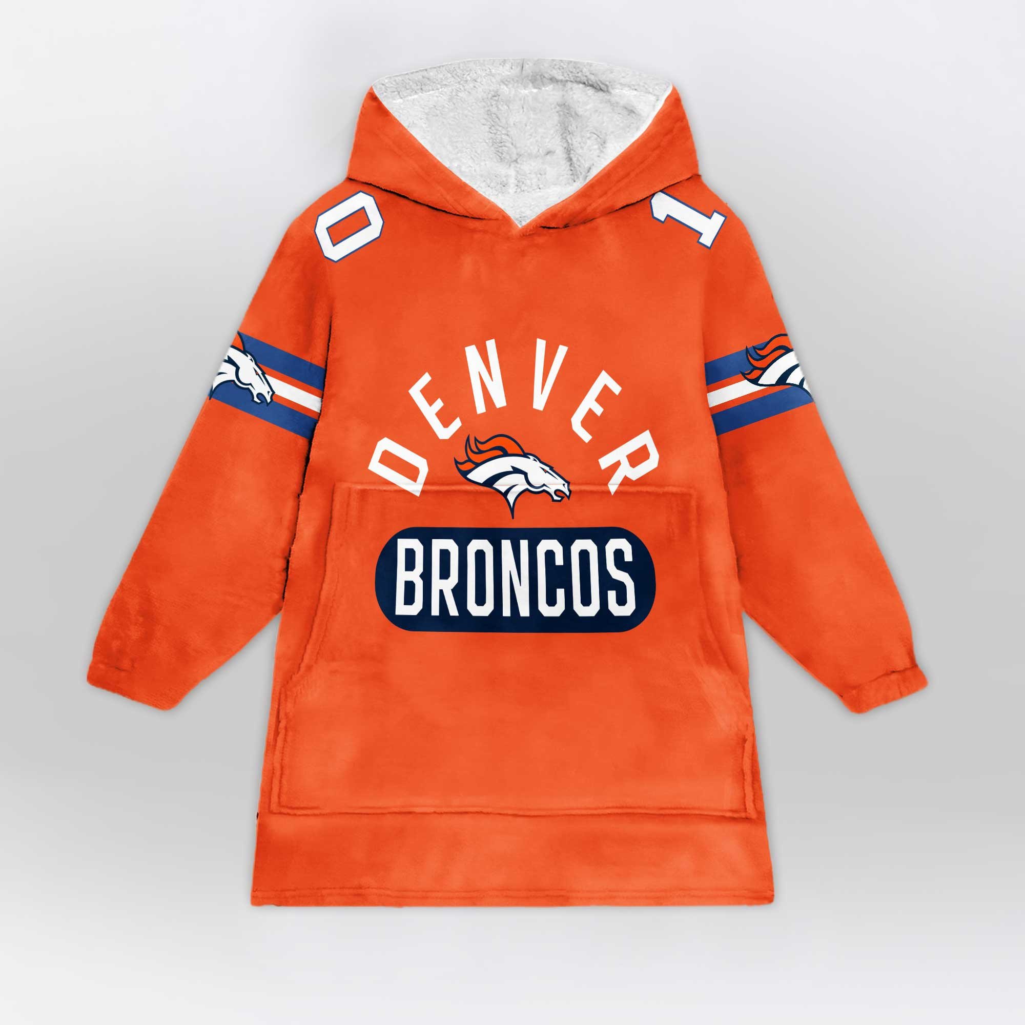 Adult 10 Denver Football Unisex Blanket Hoodie
