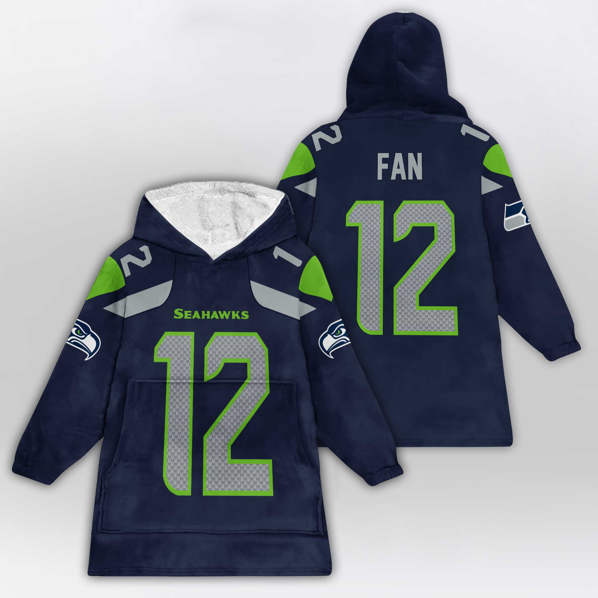 Kid 12 Seattle Football Unisex Blanket Hoodie