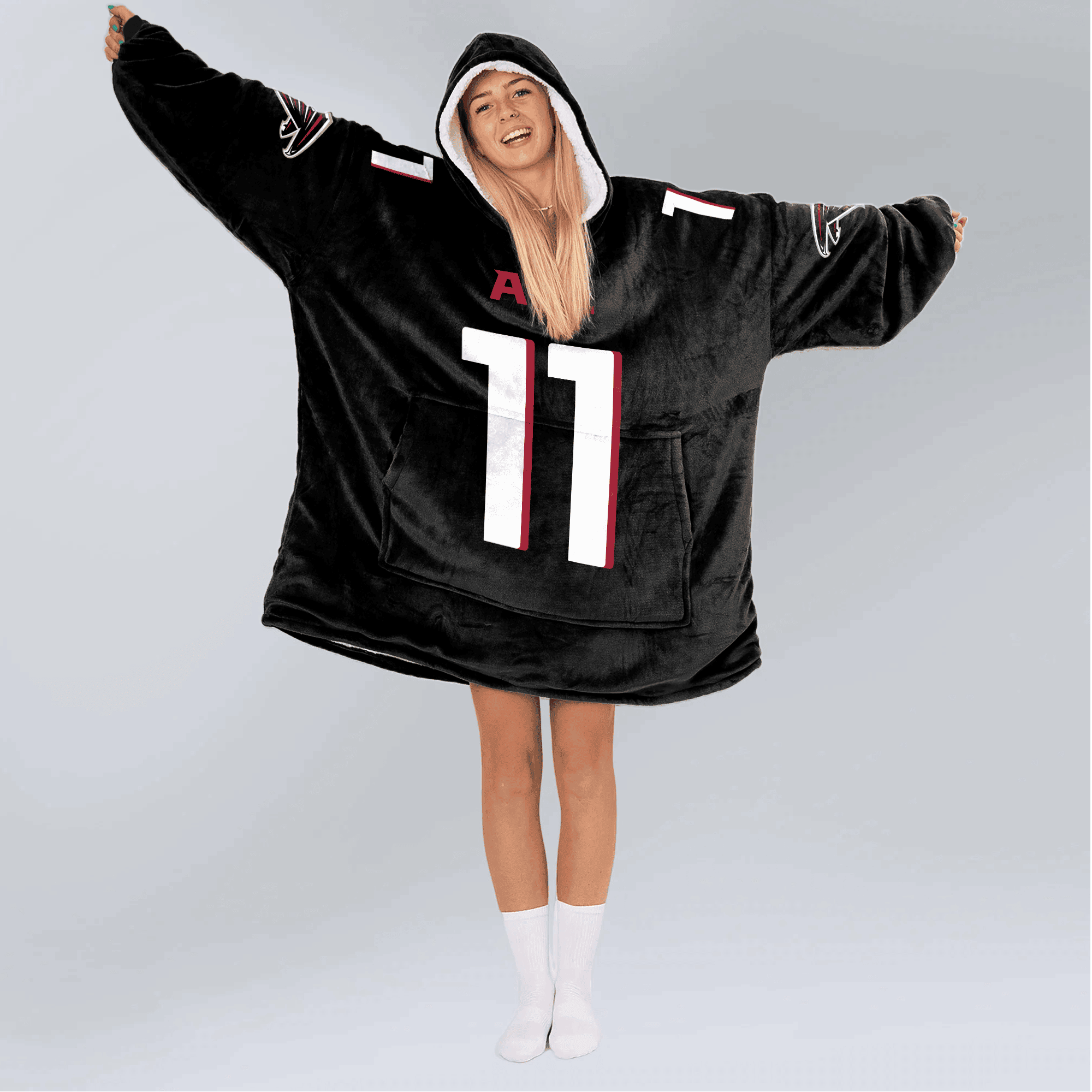 Adult 11 Atlanta Football Unisex Blanket Hoodie