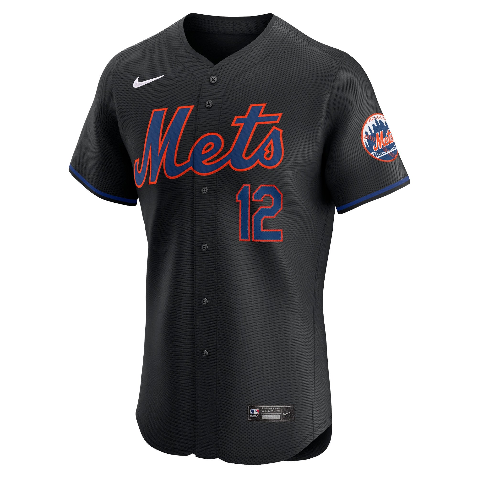 Men's New York Mets Francisco Lindor  Black Alternate Elite Player Jersey