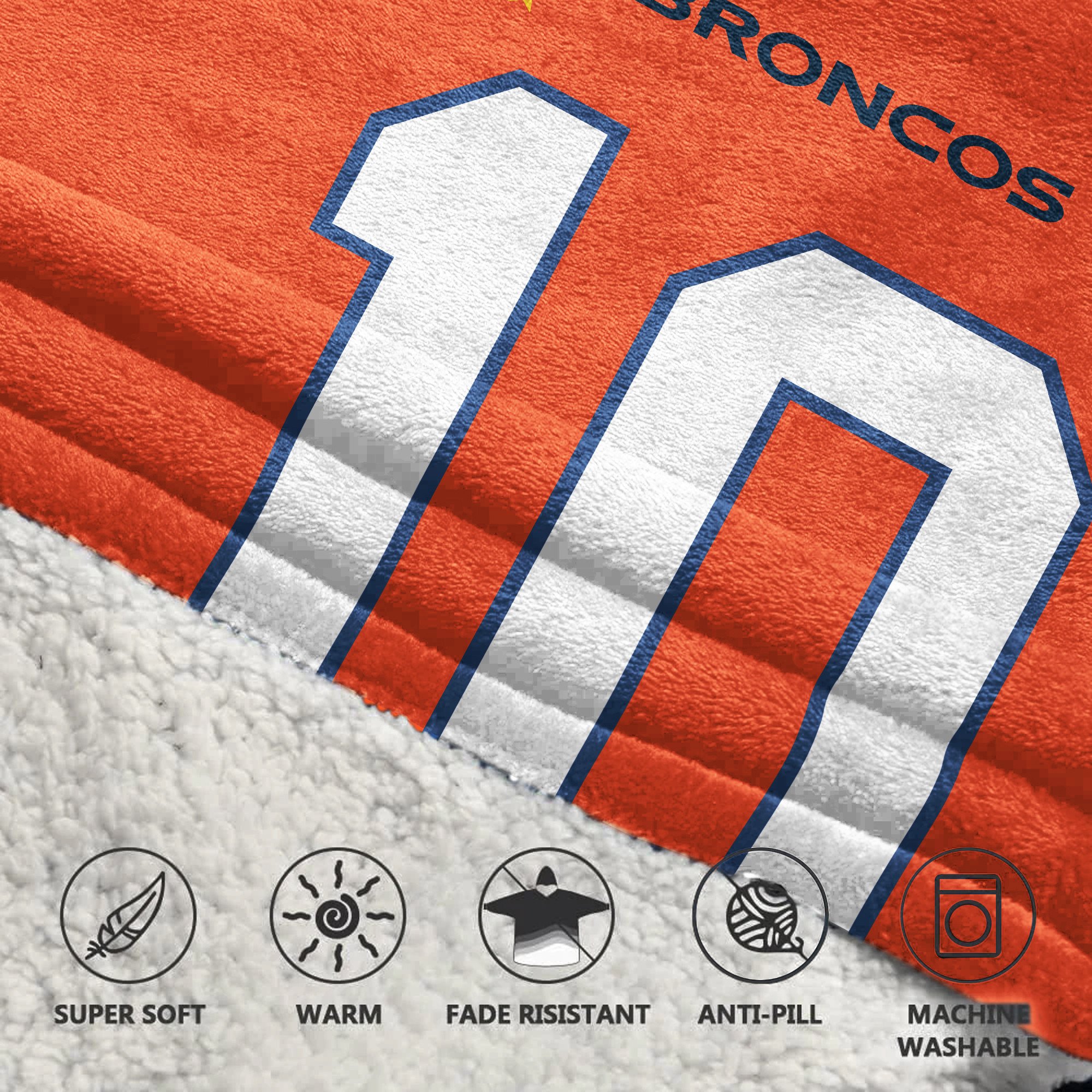 Adult Captain B.N 10 Denver Football Unisex Blanket Hoodie
