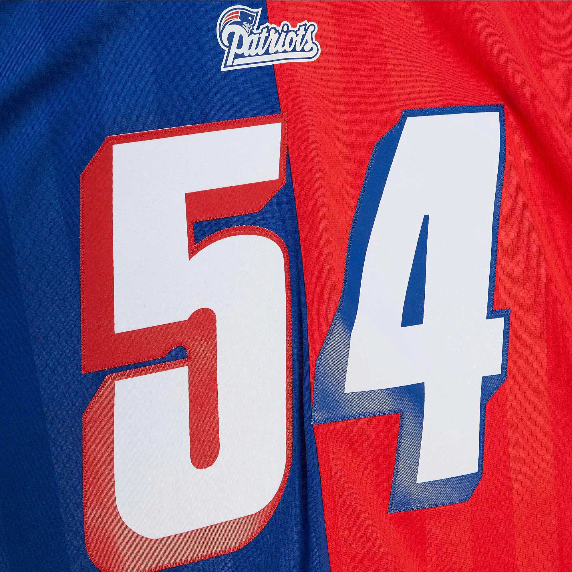 Tedy Bruschi New England Patriots 1996 Split Legacy Replica Jersey - Royal/Red