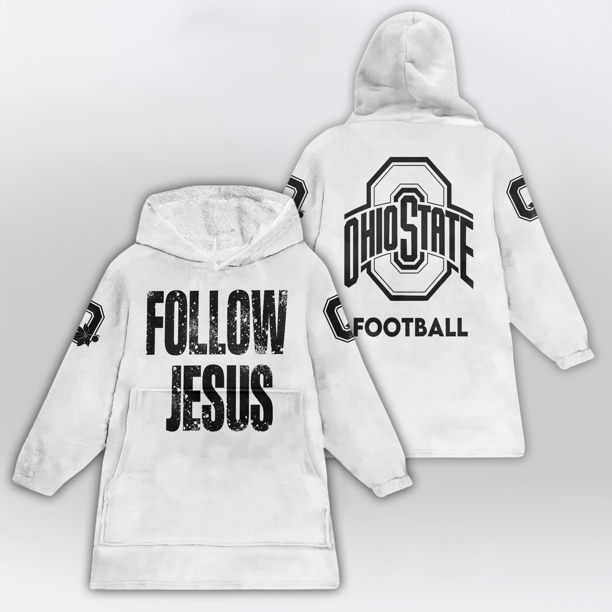 Adult Ohio State Football Unisex Blanket Hoodie