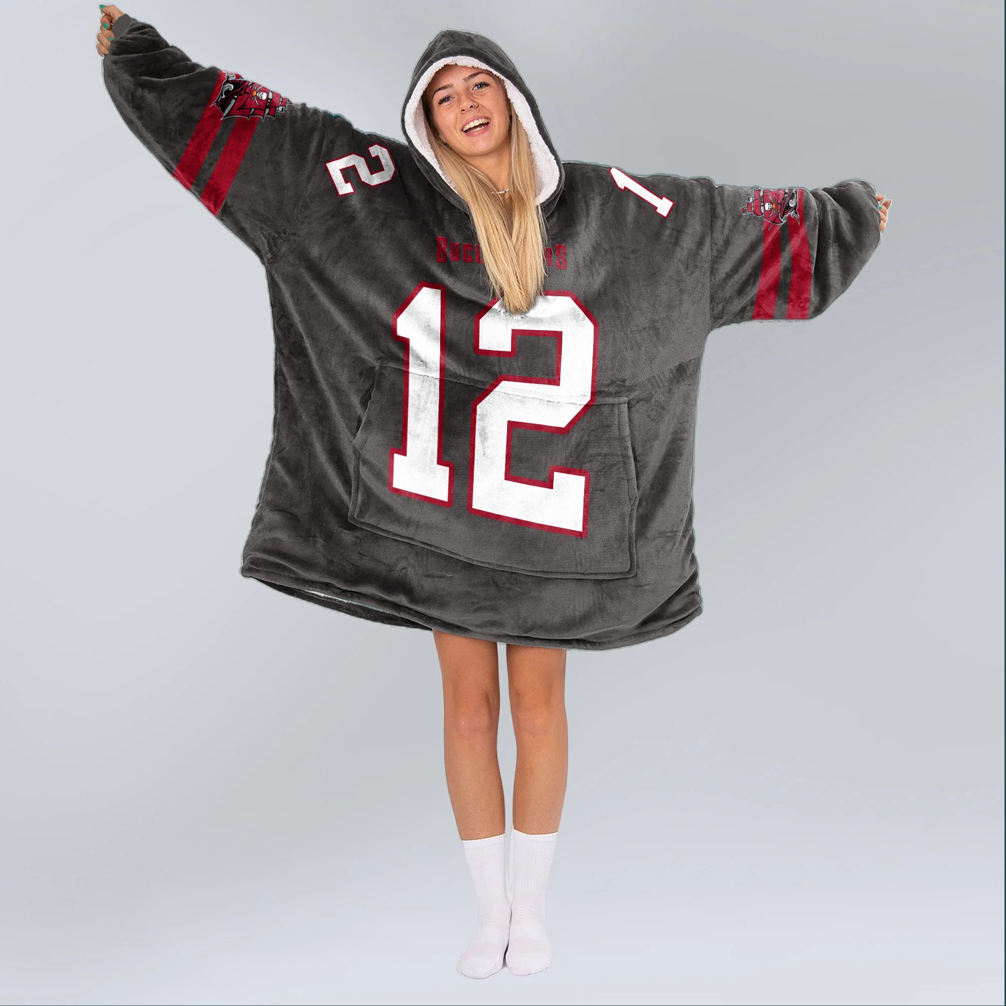Adult 12 Tampa Bay Football Unisex Blanket Hoodie