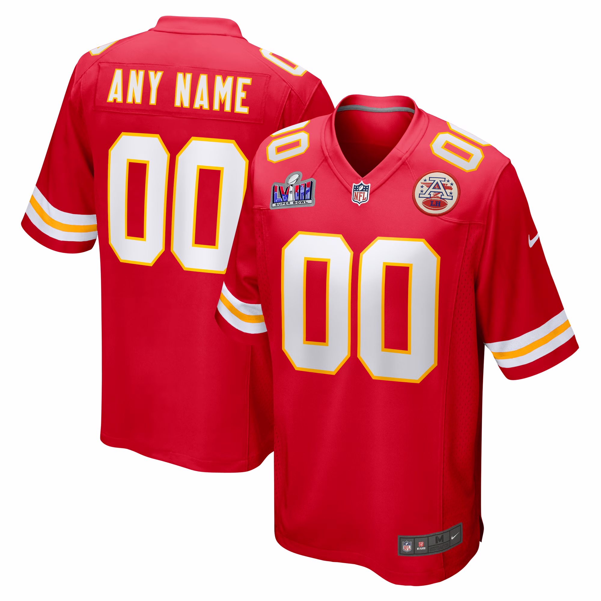 Kansas City Chiefs  2023 Super Bowl LVIII Patch Custom Game Jersey - Red