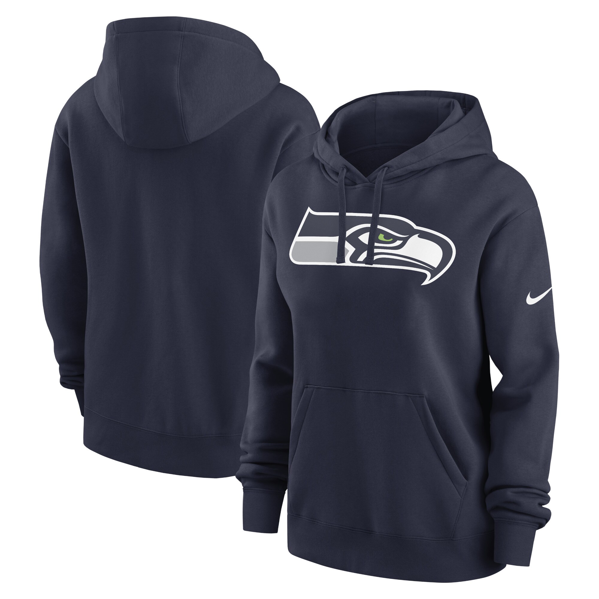 Seattle Seahawks Women's Team Logo Club Fleece Pullover Hoodie - College Navy