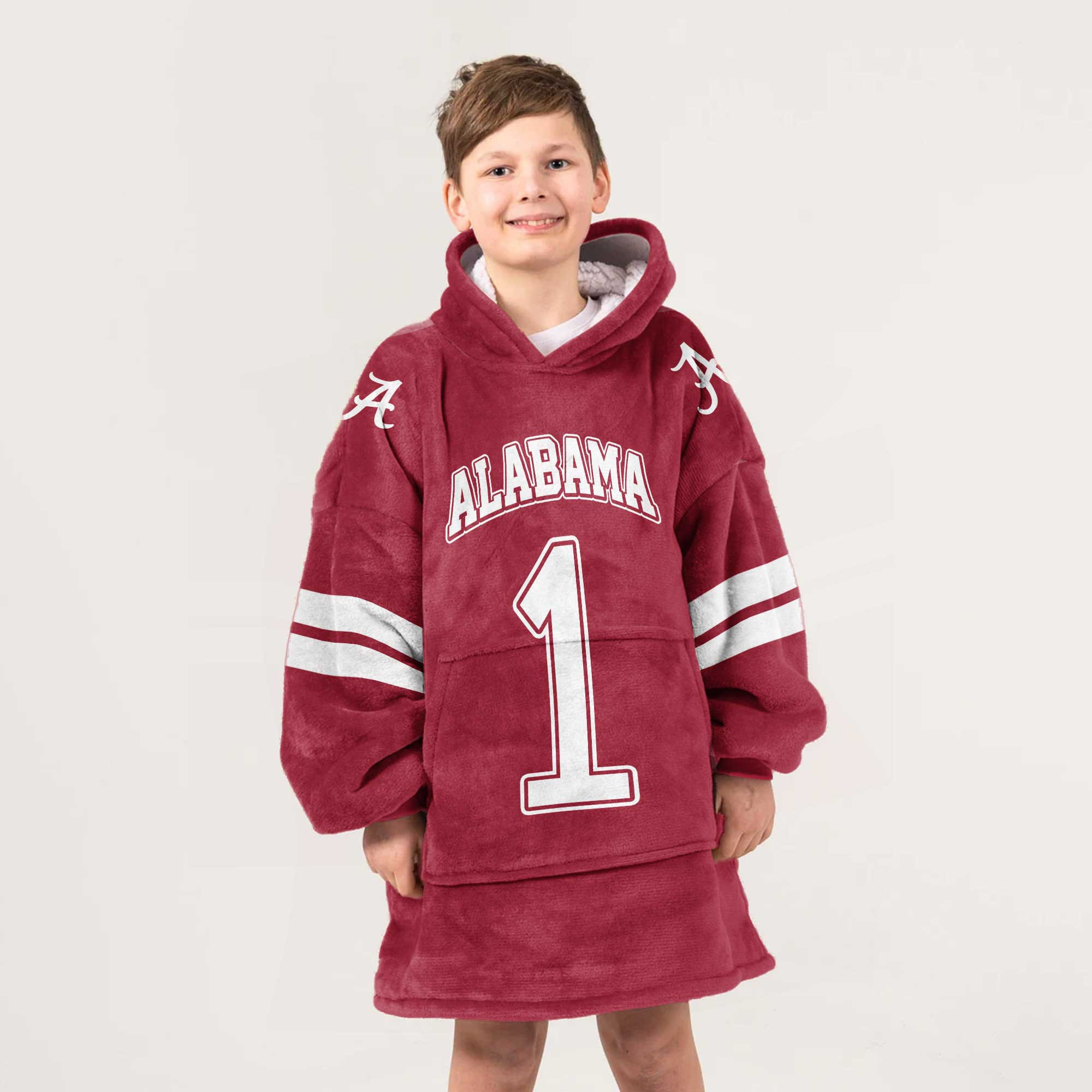 Adult #1 Alabama Football Unisex Blanket Hoodie