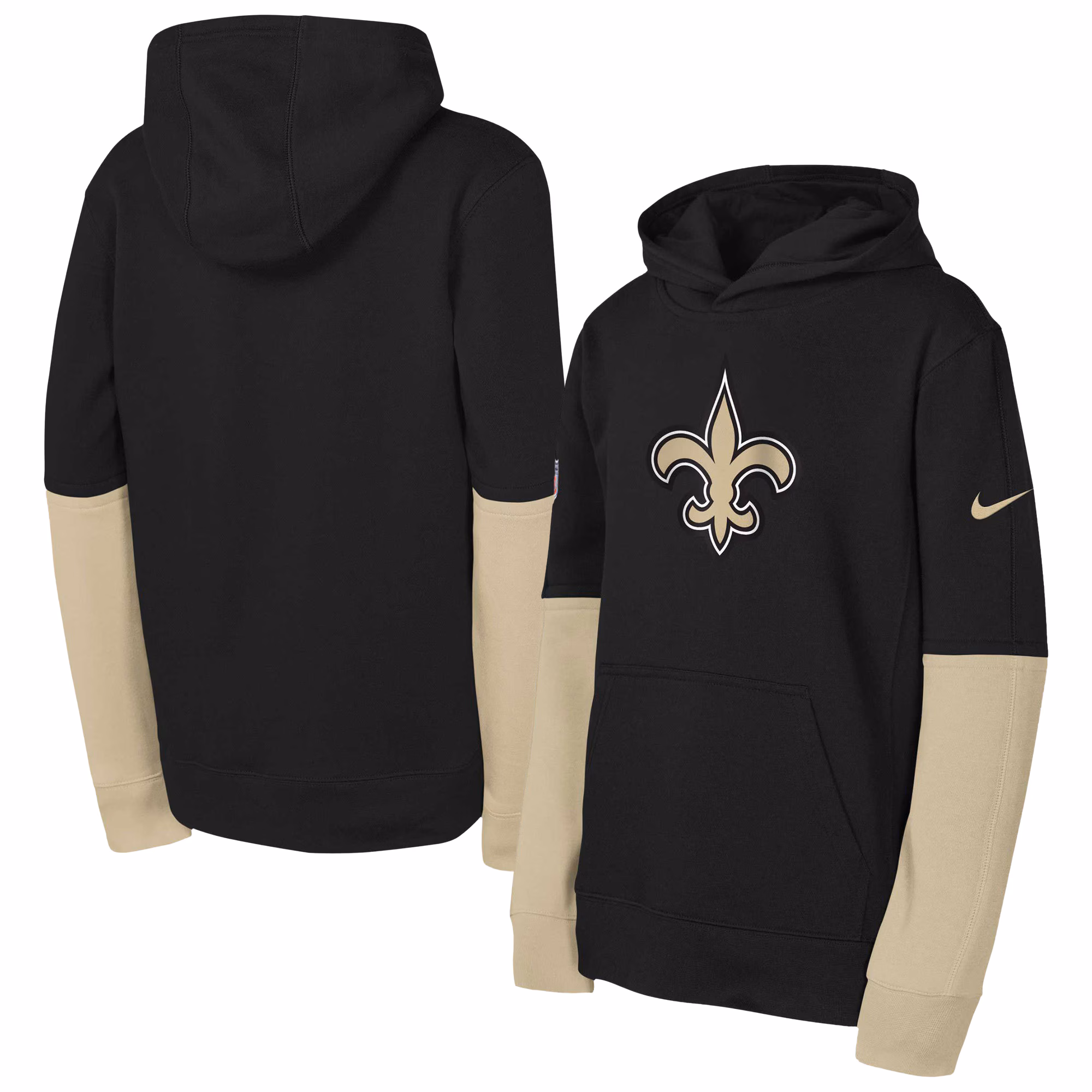 New Orleans Saints Youth  Team Issue Club Pullover Hoodie - Black