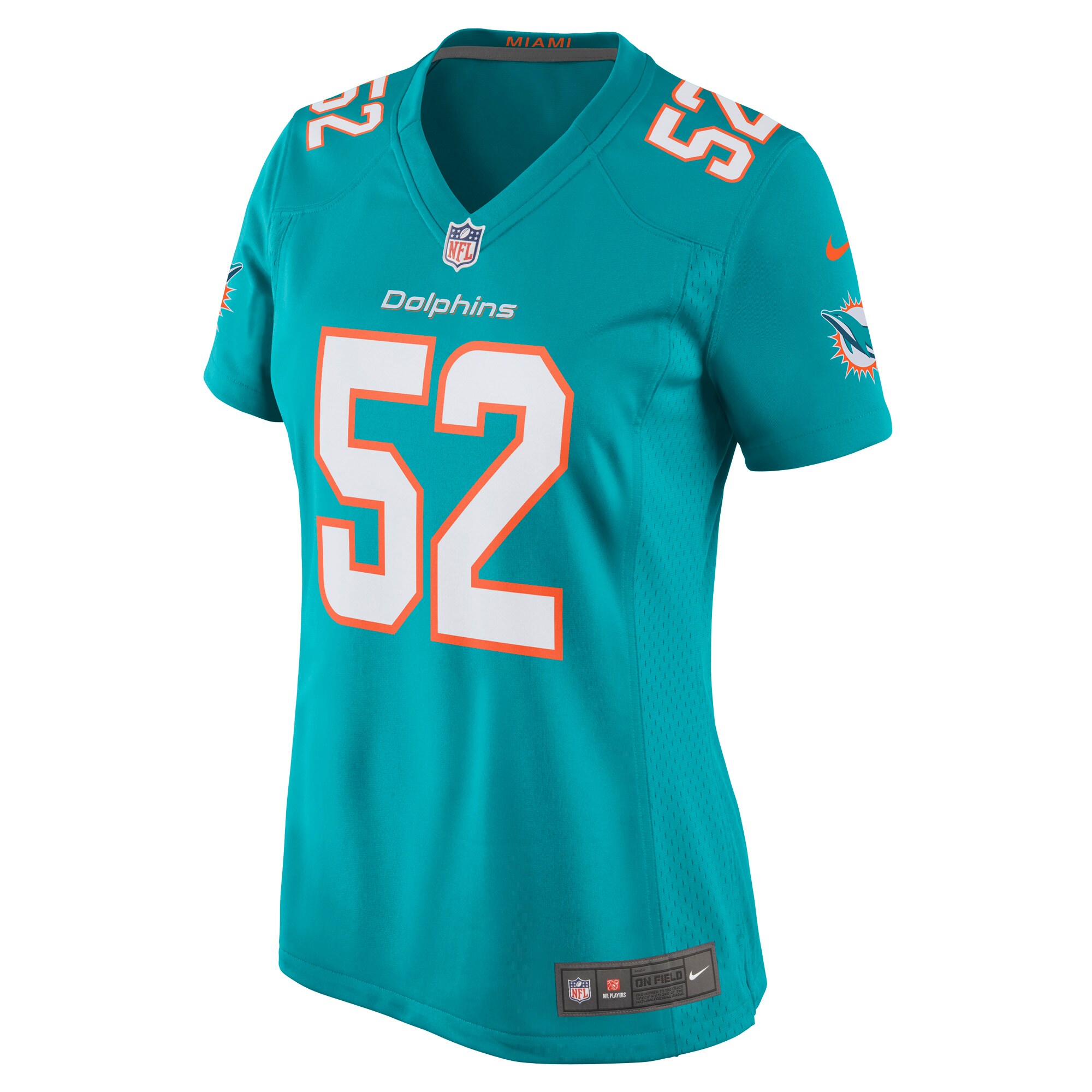 Elandon Roberts Miami Dolphins  Women's Game Player Jersey - Aqua
