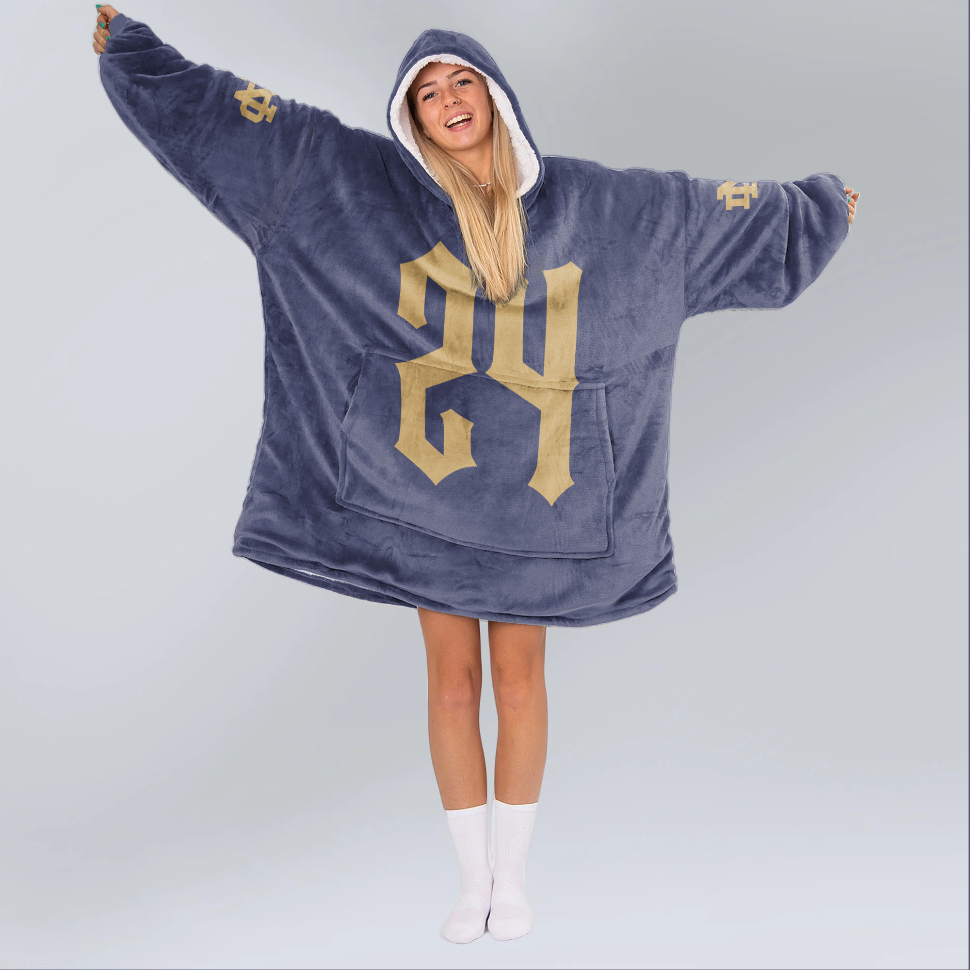 Adult Notre Dame Football Unisex Blanket Hoodie