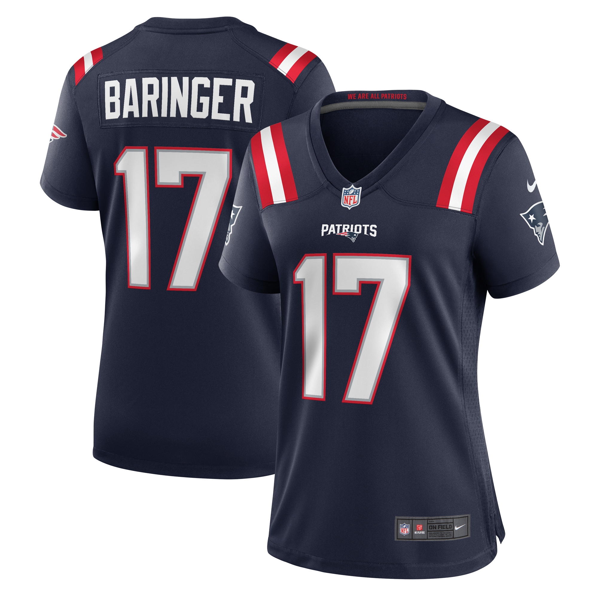 Bryce Baringer New England Patriots Women's Team Game Jersey -  Navy