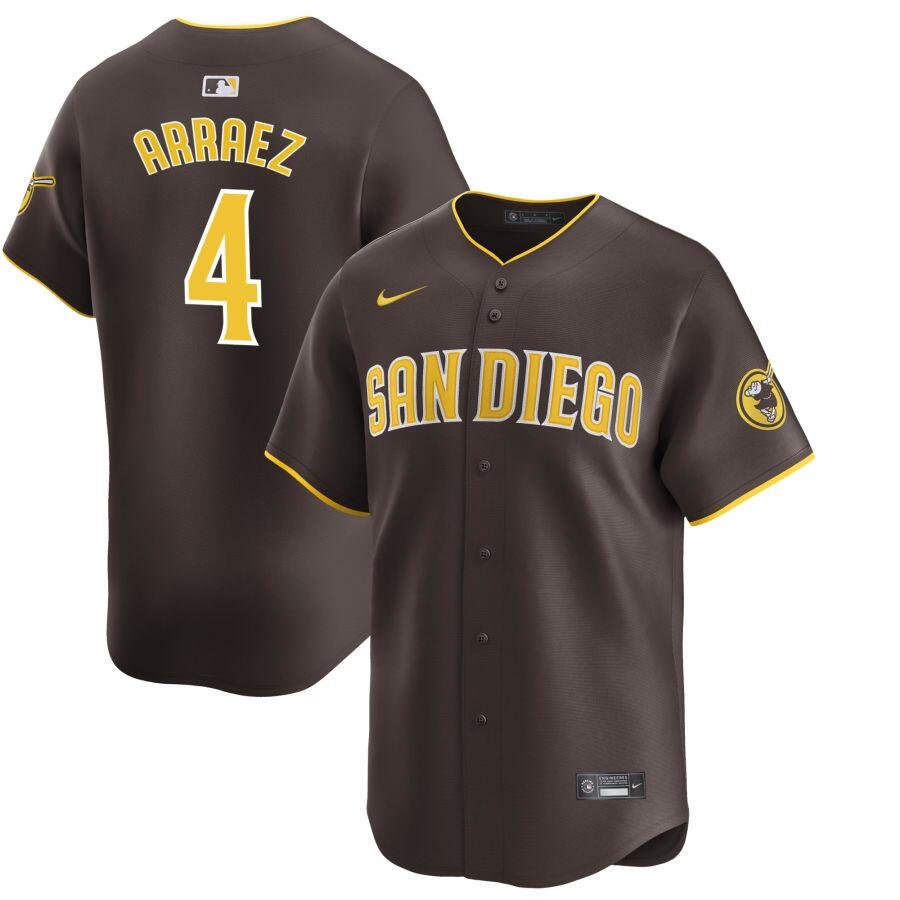 Men's San Diego Padres #4 Luis Arraez  Red Away Limited Player Jersey