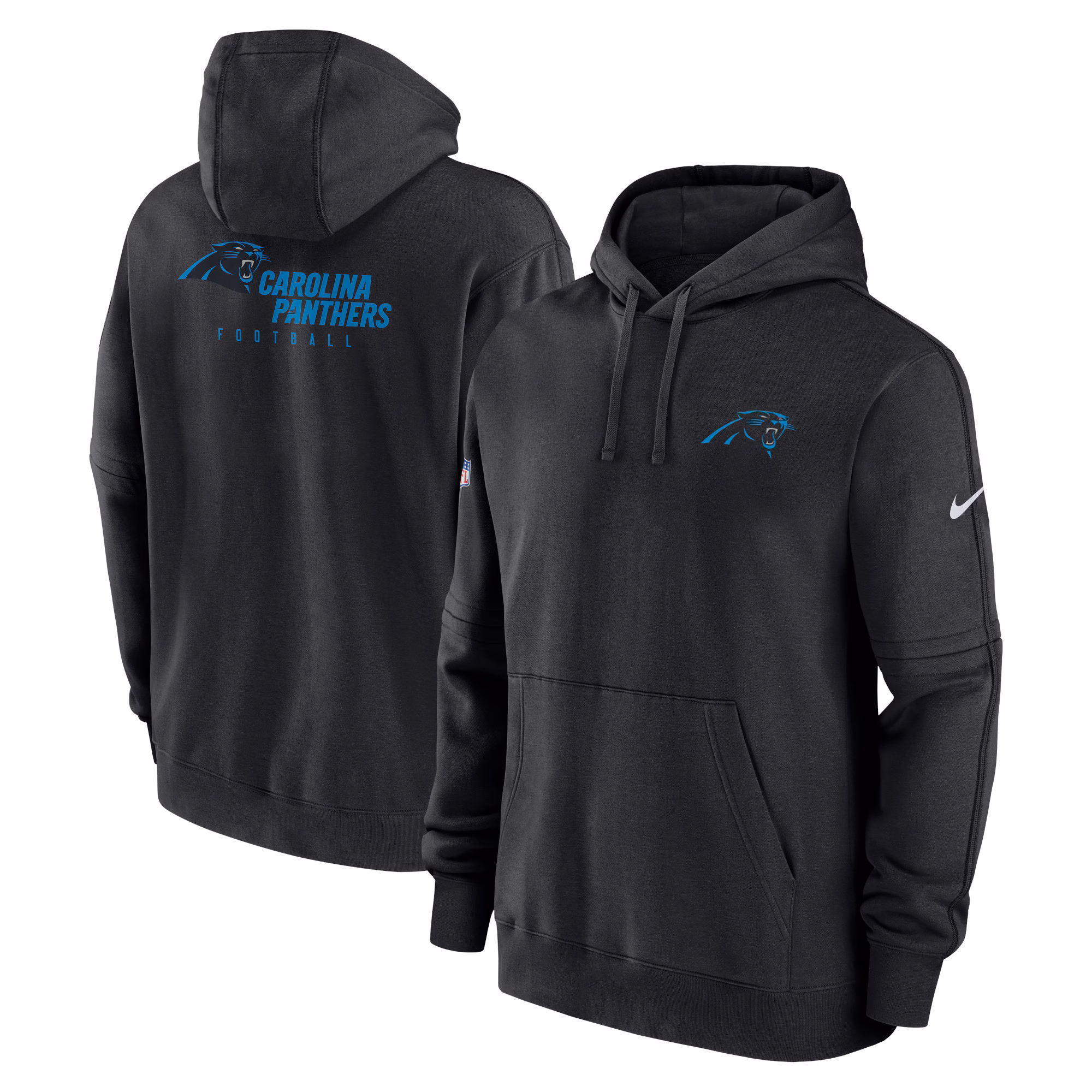 Carolina Panthers Sideline Club Fleece Pullover Hoodie - Black
