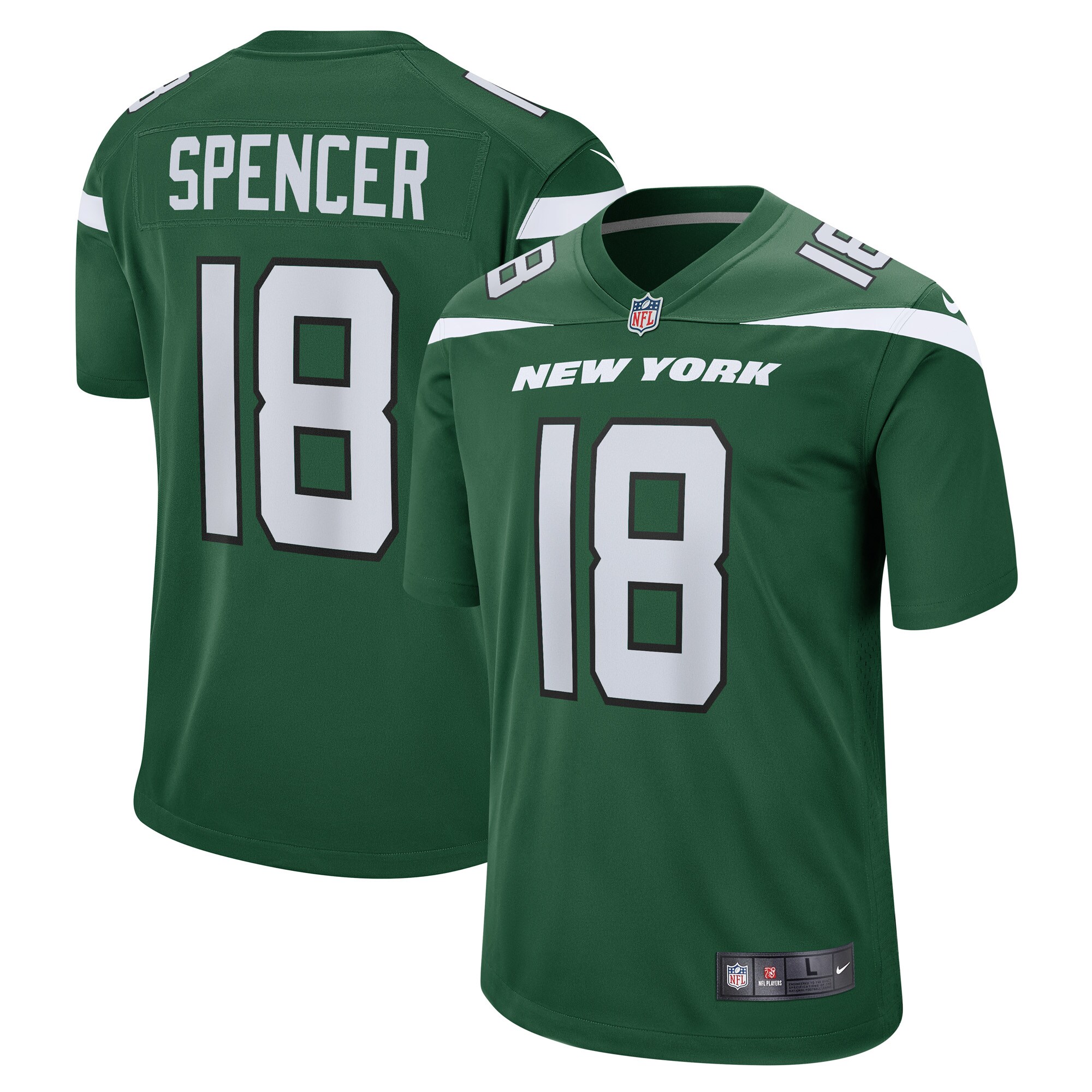 Diontae Spencer New York Jets  Game Player Jersey - Gotham Green