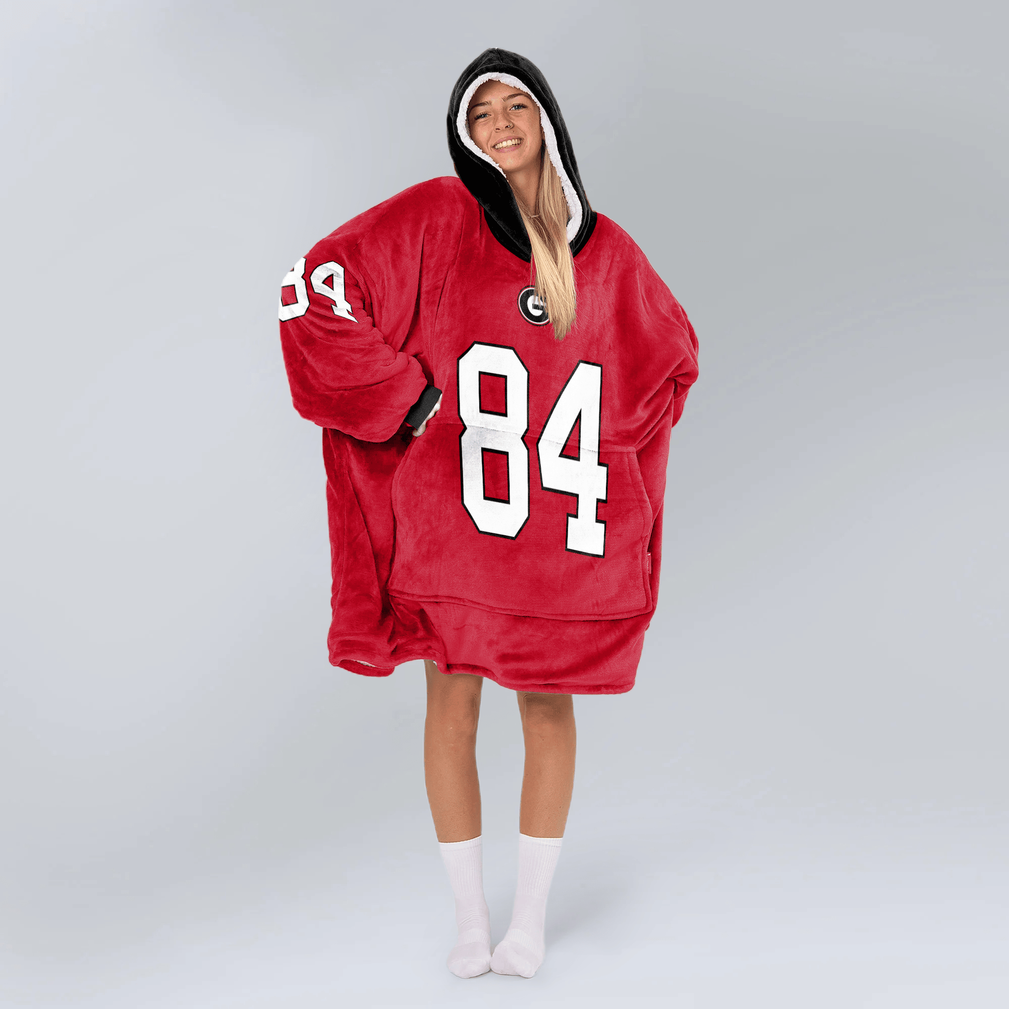 Adult L.M 84 Georgia Football Unisex Blanket Hoodie