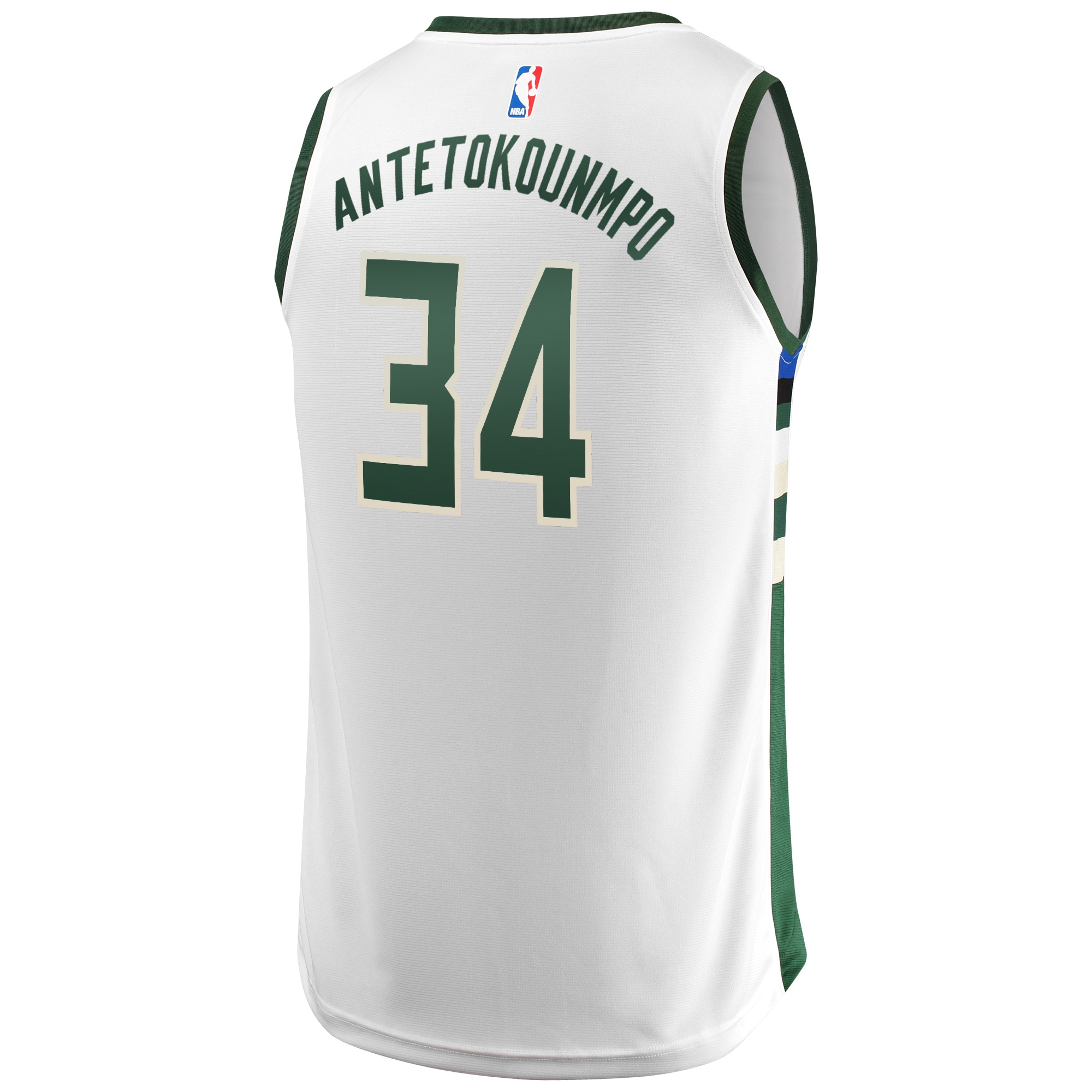 Giannis Antetokounmpo Milwaukee Bucks  Youth Fast Break Replica Jersey White - Association Edition