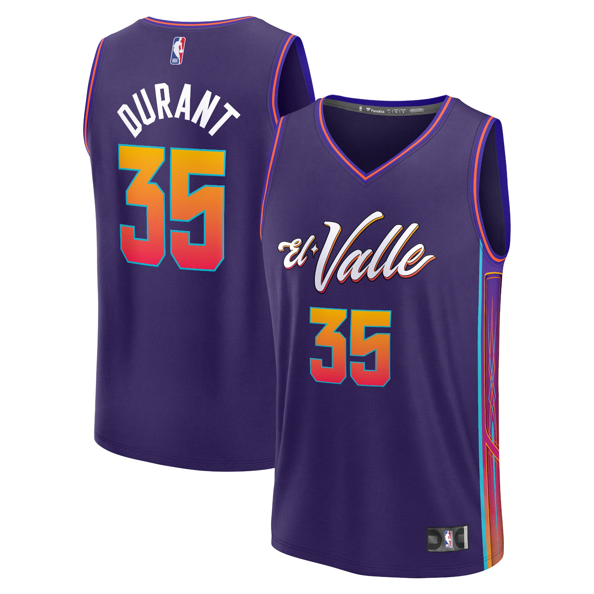 Unisex Phoenix Suns Kevin Durant  Purple 2023/24 Fast Break Jersey - City Edition