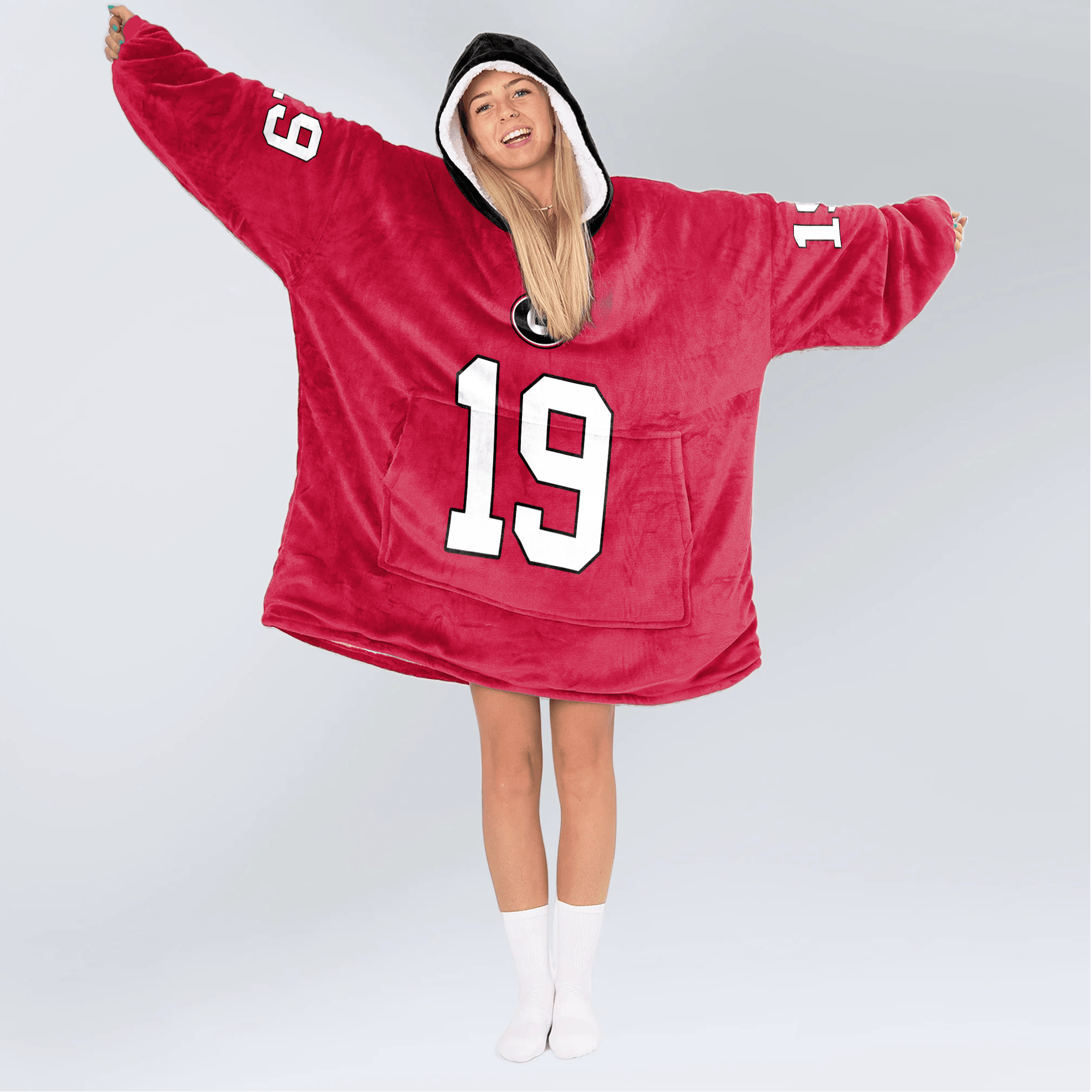 Adult B.B 19 Georgia Football Unisex Blanket Hoodie