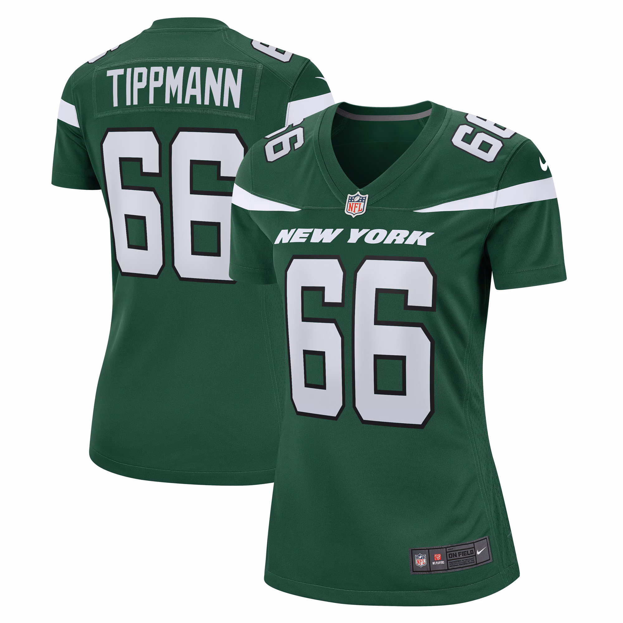Joe Tippmann New York Jets Women's  Game Jersey - Gotham Green