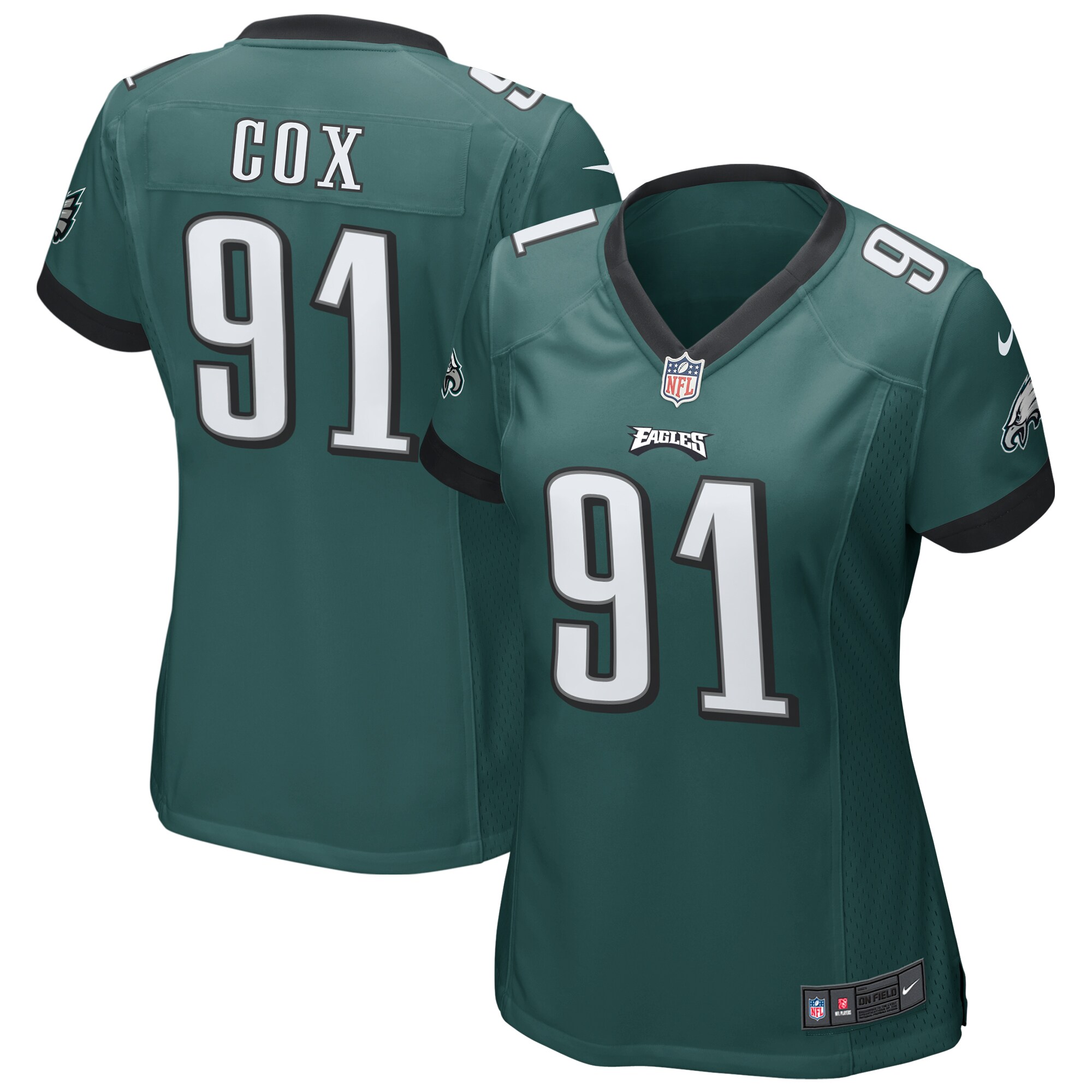 Fletcher Cox Philadelphia Eagles  Women's Game Jersey - Midnight Green