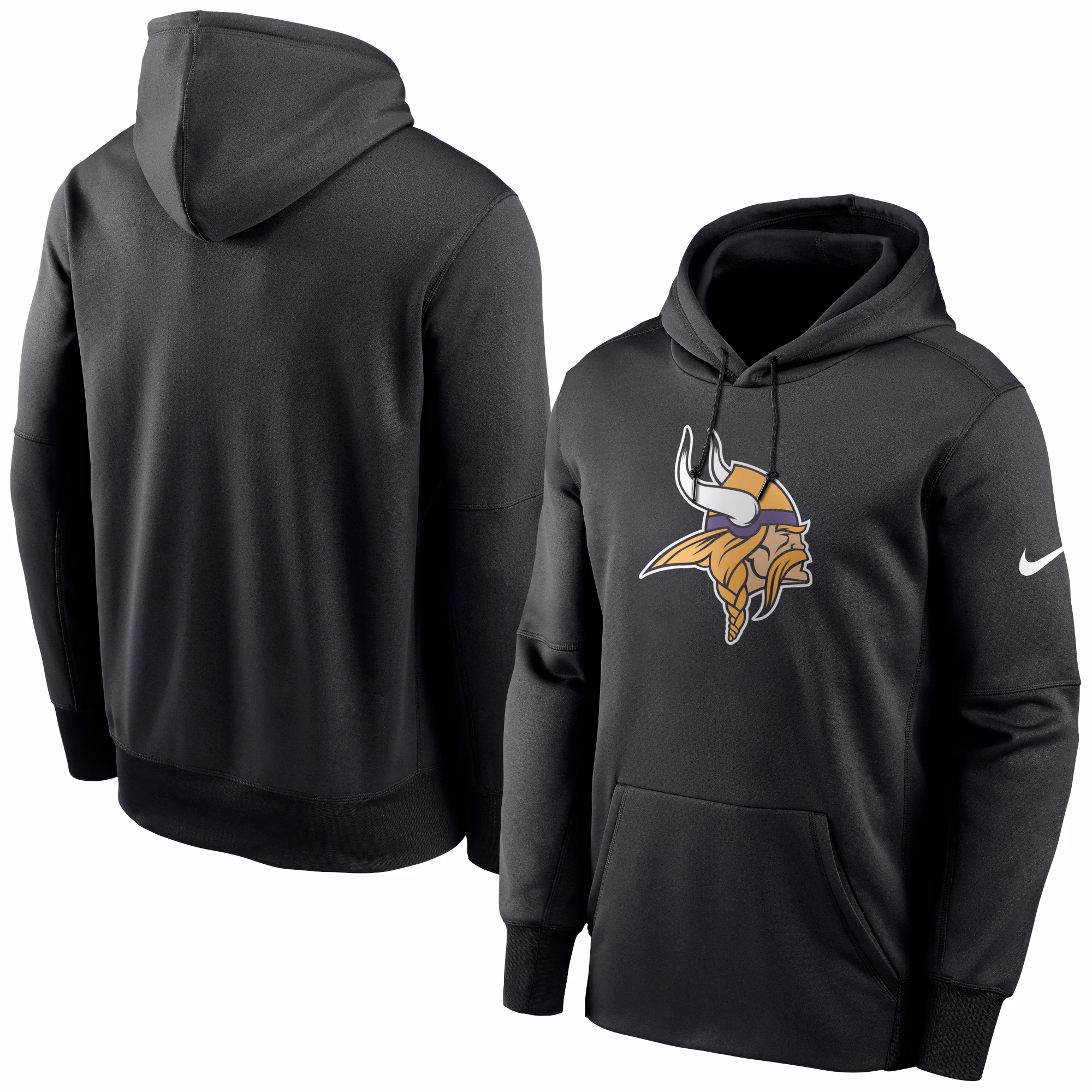 Minnesota Vikings Fan Gear Primary Logo Performance Pullover Hoodie - Black