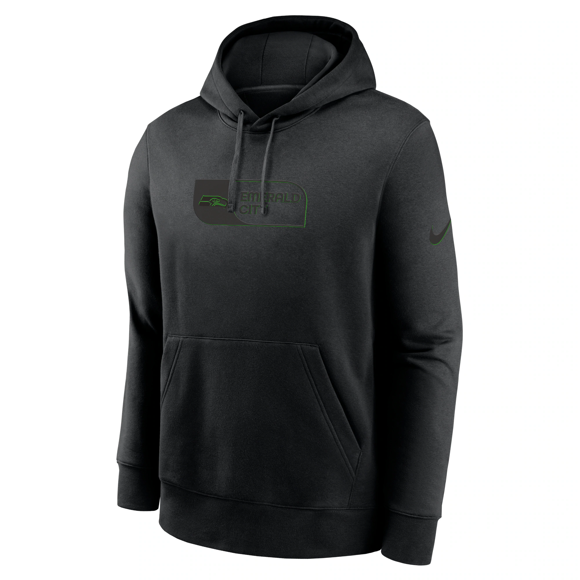 Seattle Seahawks Edge French Terry Club Pullover Hoodie - Black