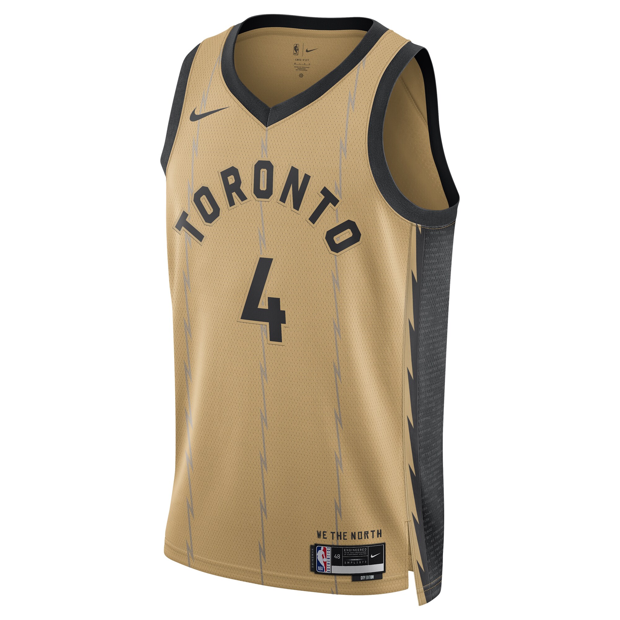 Unisex Toronto Raptors Scottie Barnes  Gold 2023/24 Swingman Jersey - City Edition