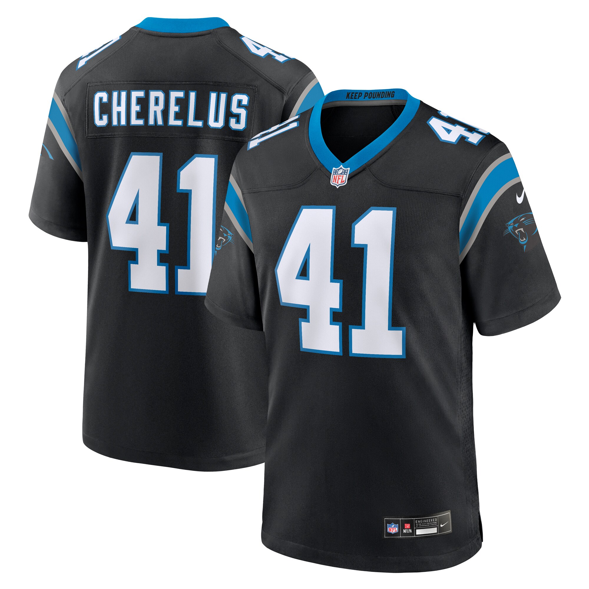 Claudin Cherelus Carolina Panthers Team Game Jersey -  Black