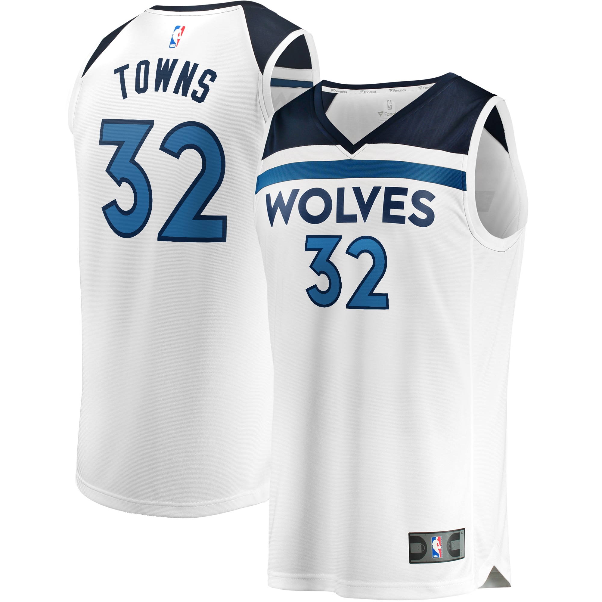 Karl-Anthony Towns Minnesota Timberwolves  Youth Fast Break Replica Player Jersey - Association Edition - White